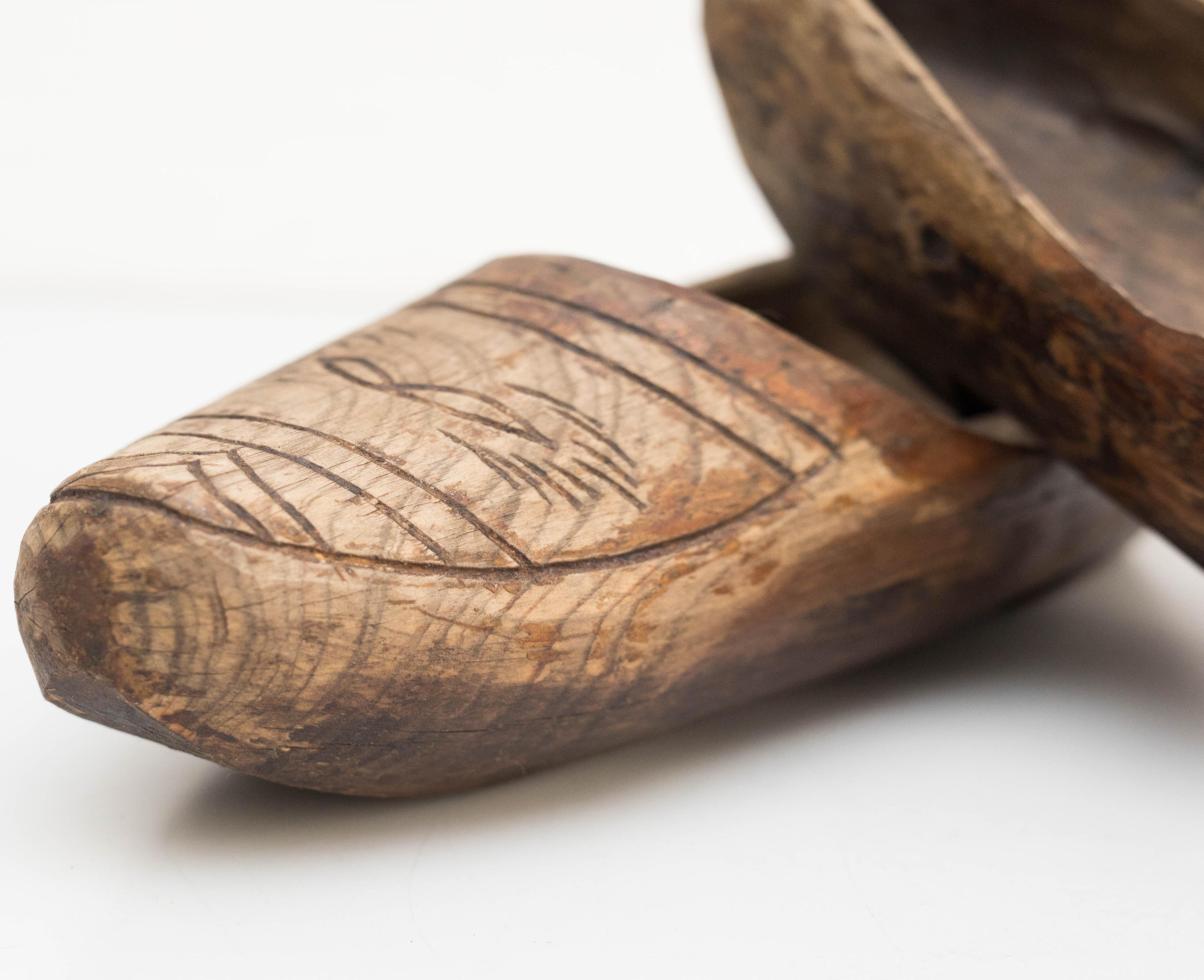 Spanish Traditional Wood Clogs, 1960 For Sale