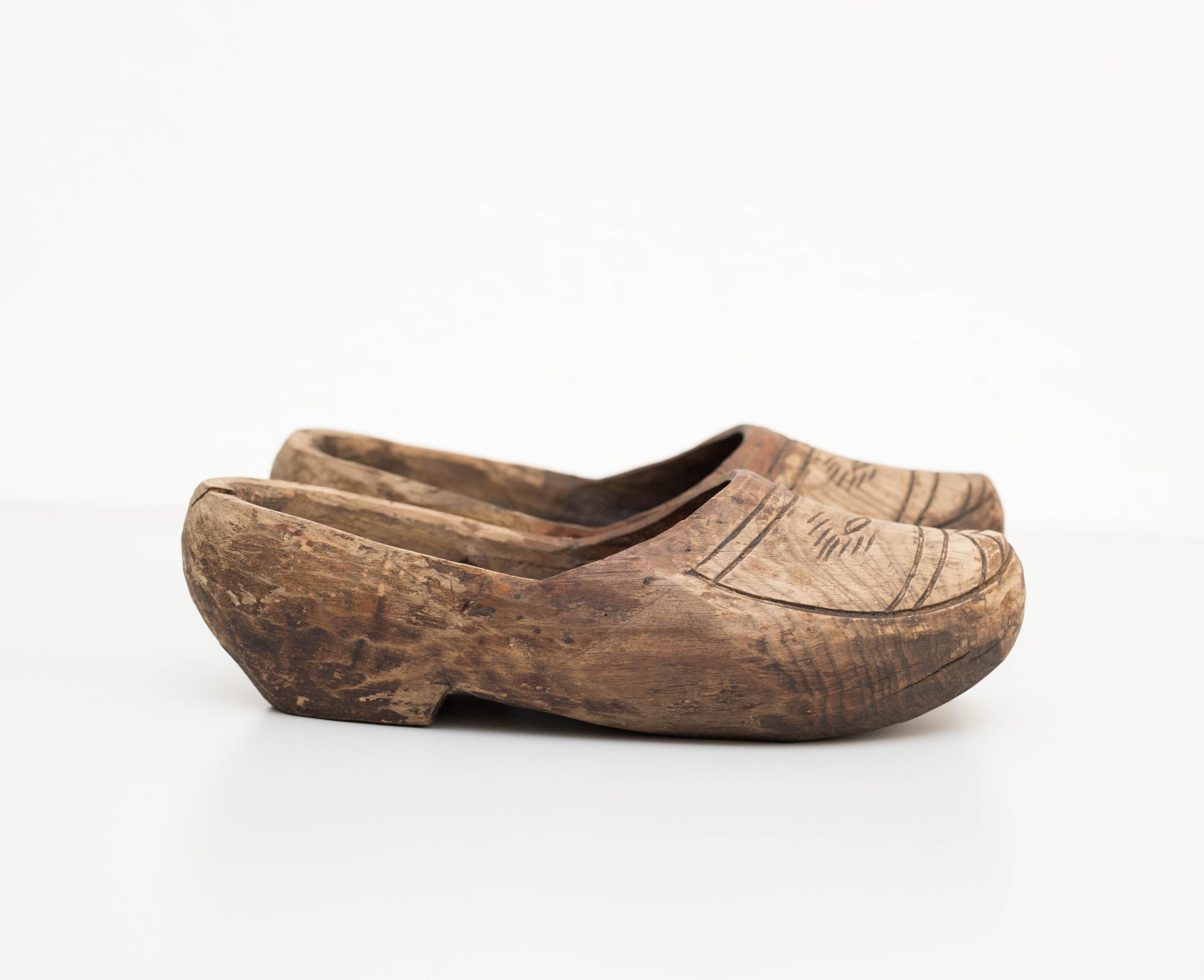 Spanish Traditional Wood Clogs, 1960 For Sale