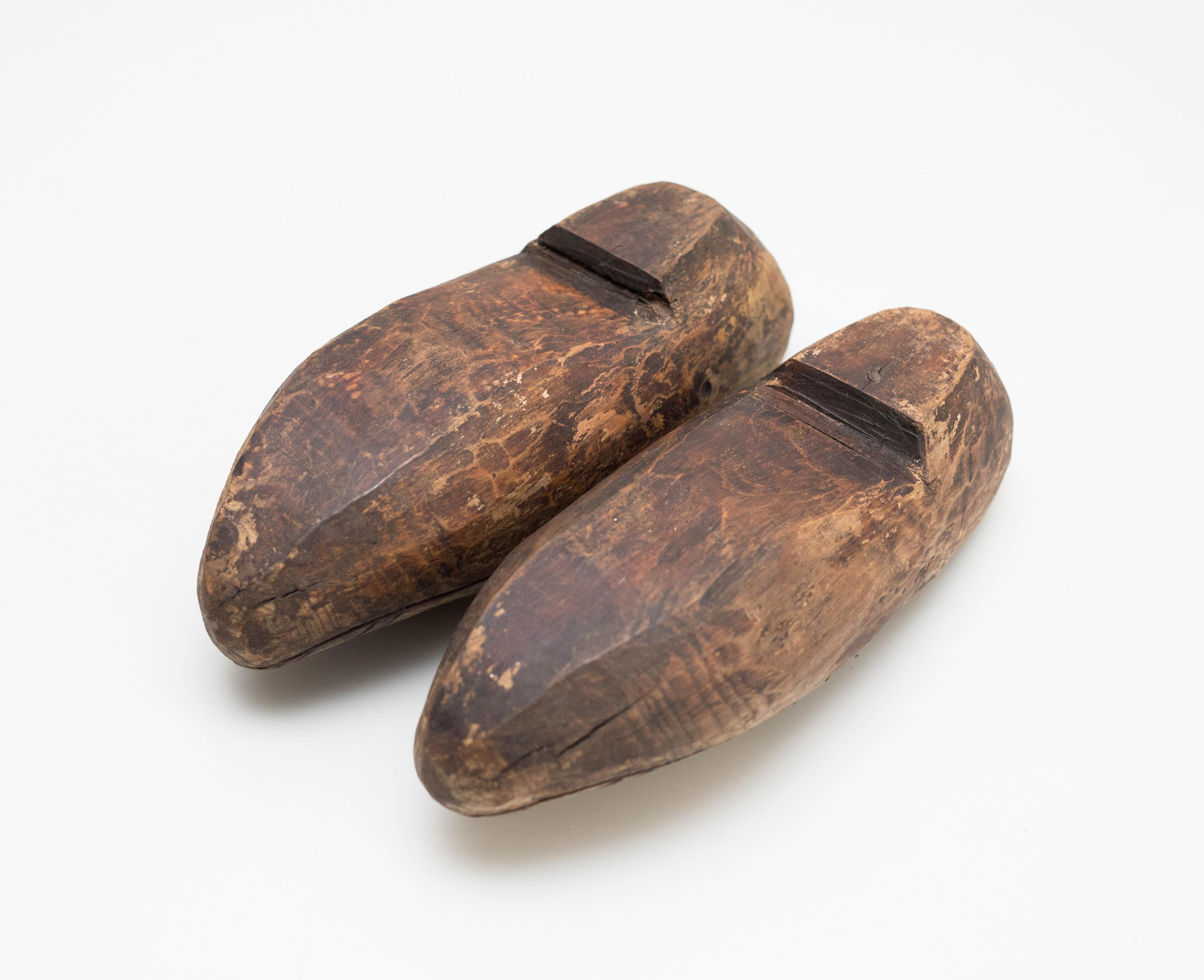 Mid-20th Century Traditional Wood Clogs, 1960 For Sale