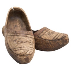 Vintage Traditional Wood Clogs, 1960