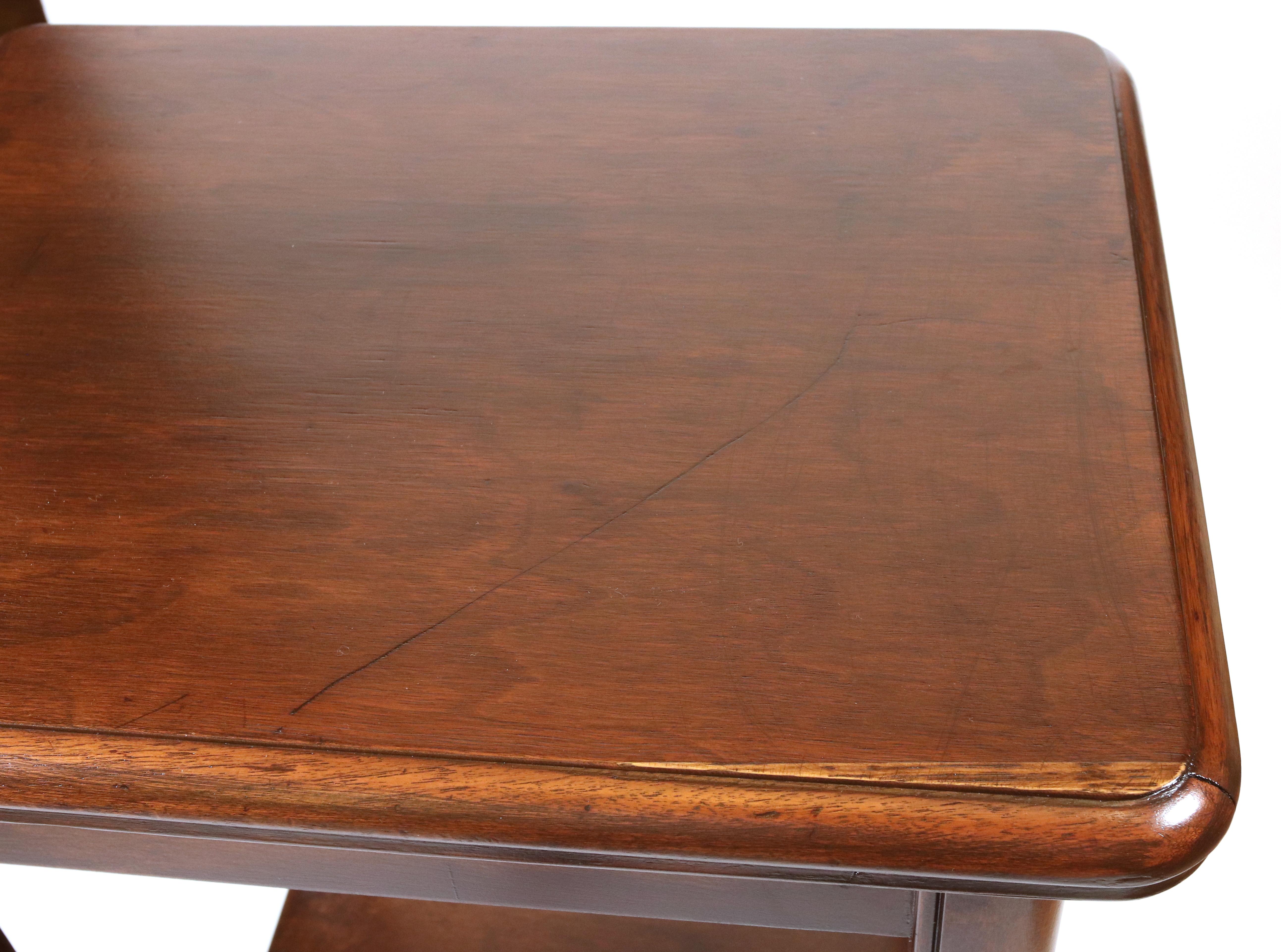 Traditional Wood End Table with Bottom Shelf For Sale 5