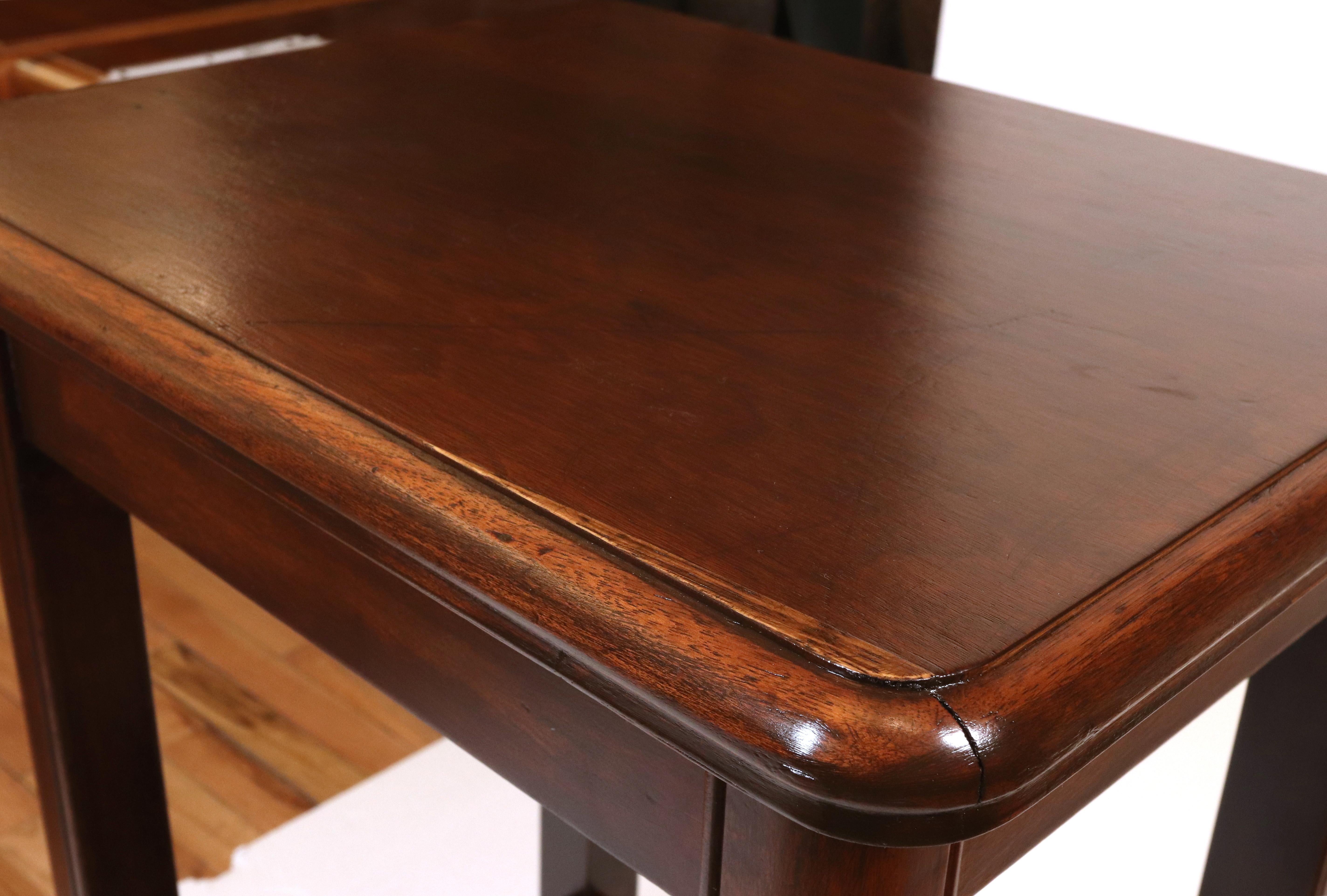 Traditional Wood End Table with Bottom Shelf For Sale 6