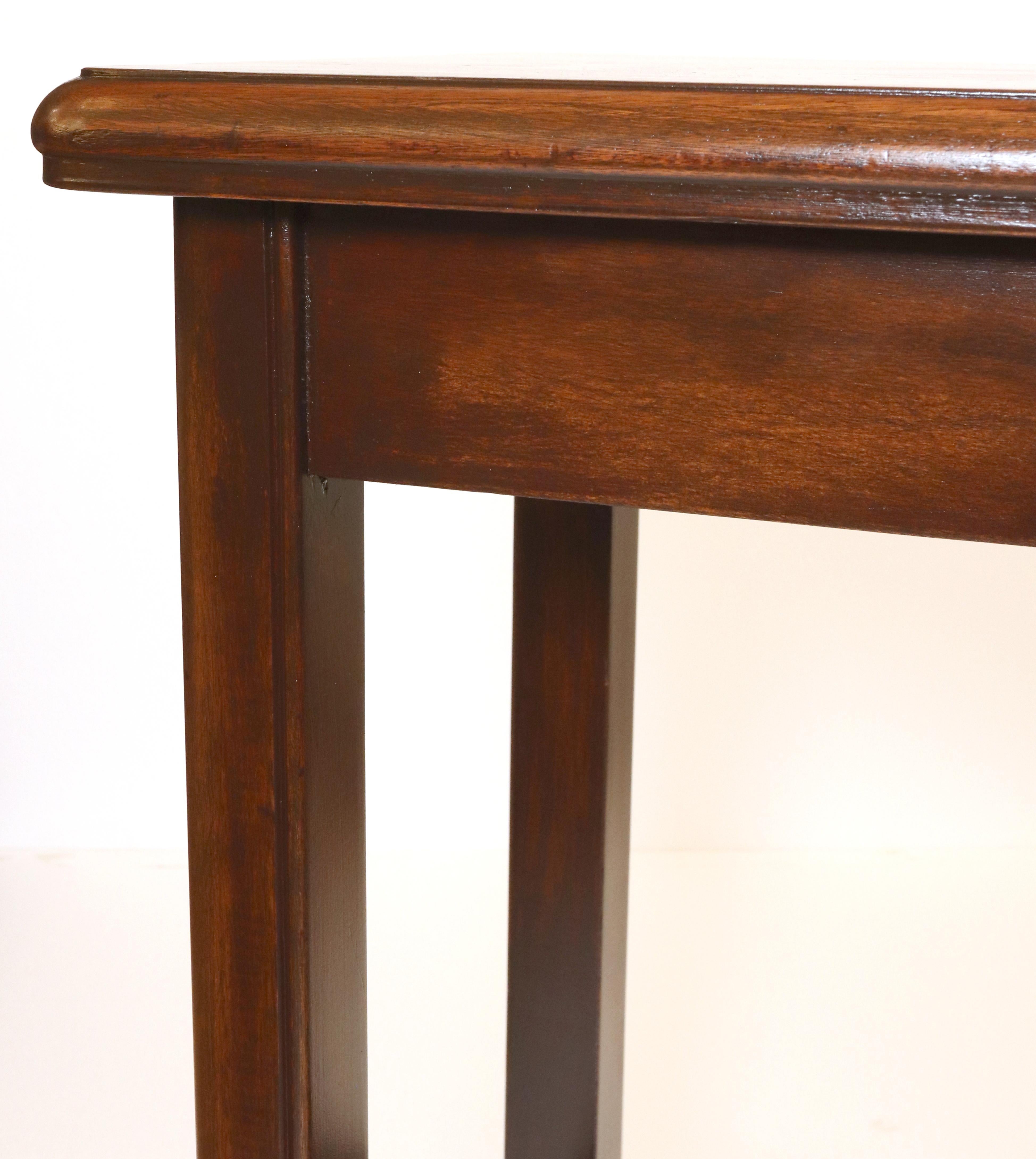 Traditional Wood End Table with Bottom Shelf For Sale 9