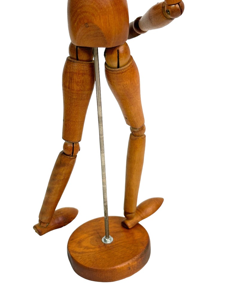 Proantic: Large Vintage Articulated Wooden Artist Mannequin, 25,98 Inc