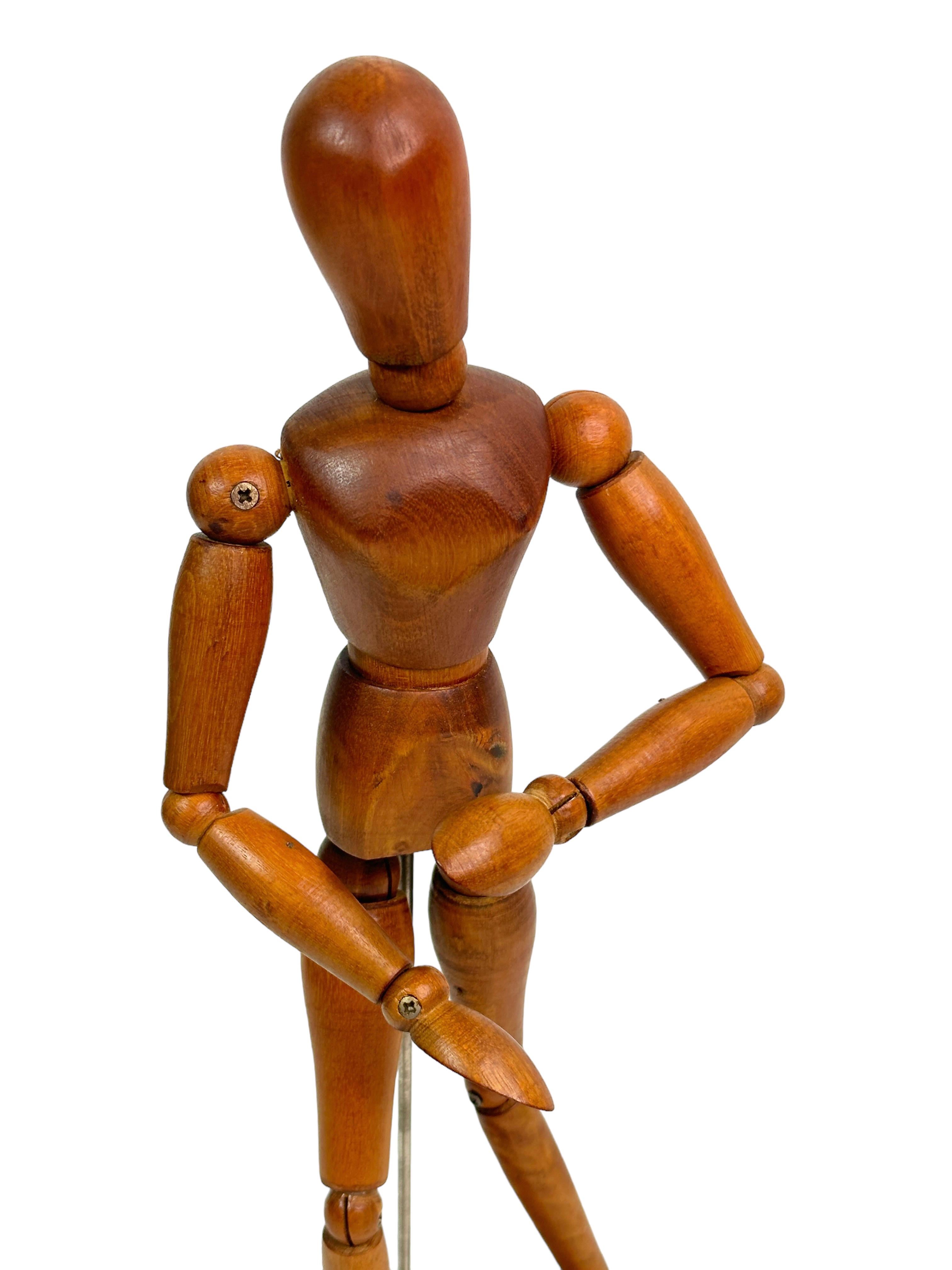  Traditioneller Holzkünstler-Mannequin-Modell-Puppe, Vintage, Italien, 1920er Jahre (Metall) im Angebot