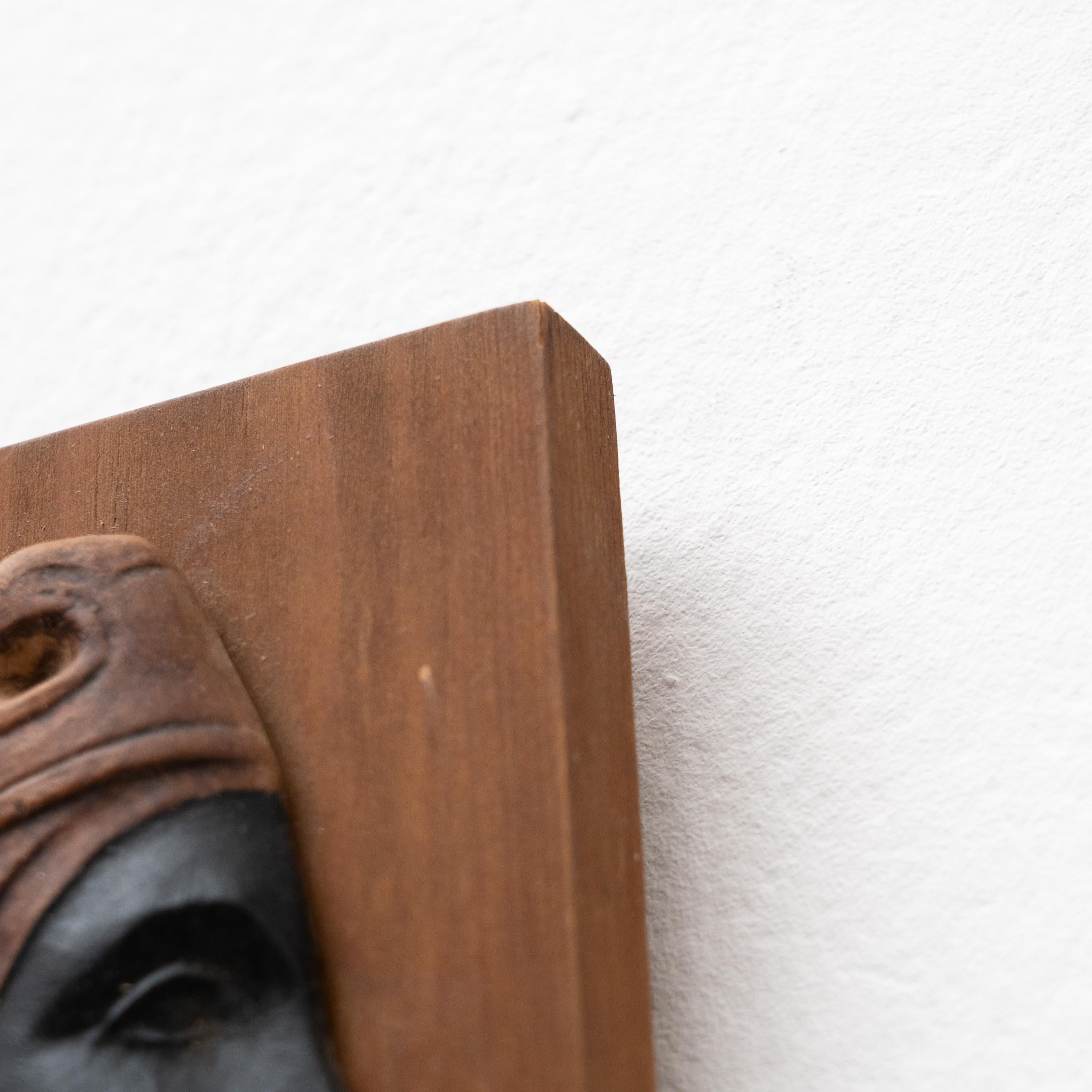 Traditional Wooden Artwork Wall Catalan Religious Virgin La Moreneta For Sale 6