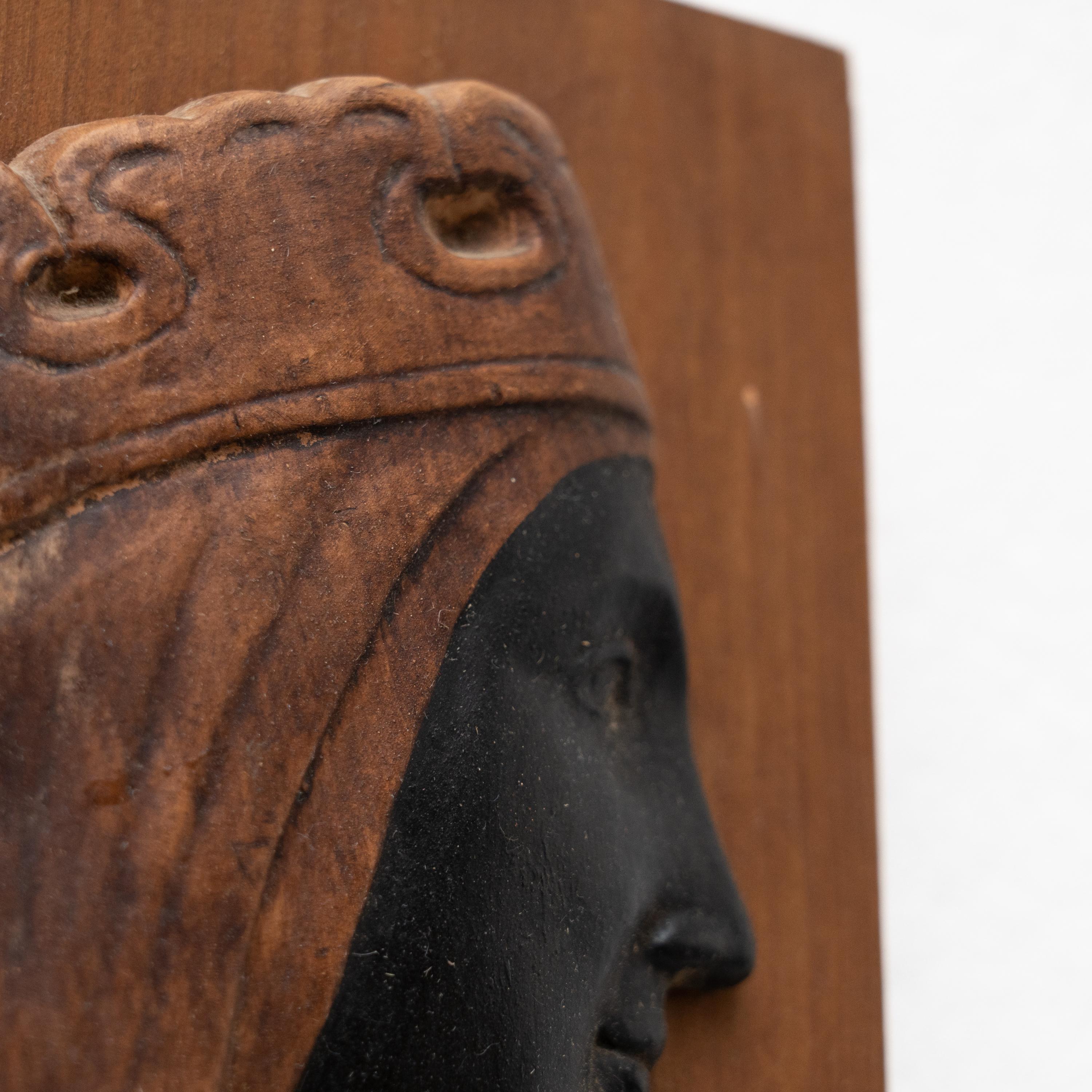 Traditional Wooden Artwork Wall Catalan Religious Virgin La Moreneta For Sale 7