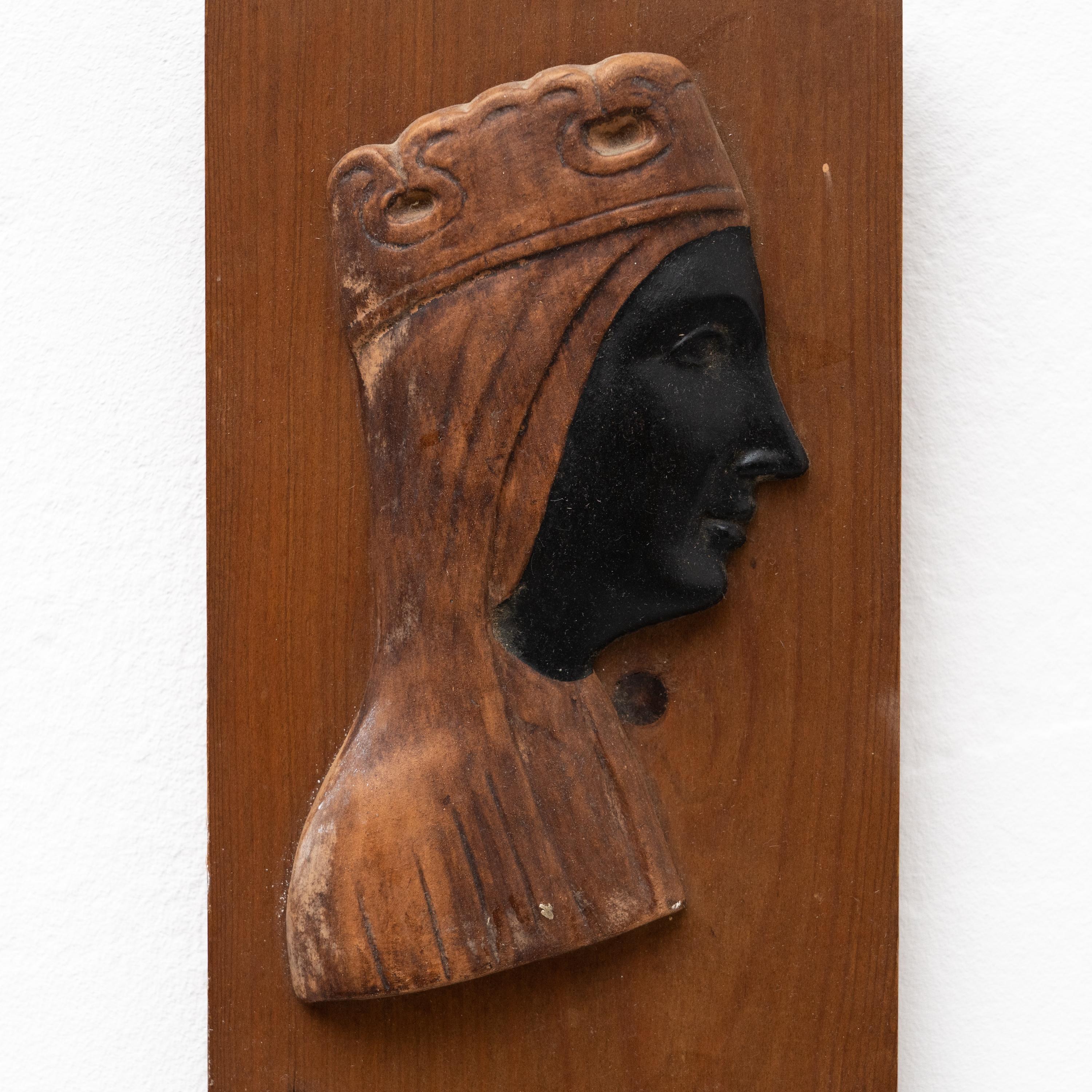 Traditional Wooden Artwork Wall Catalan Religious Virgin La Moreneta For Sale 4