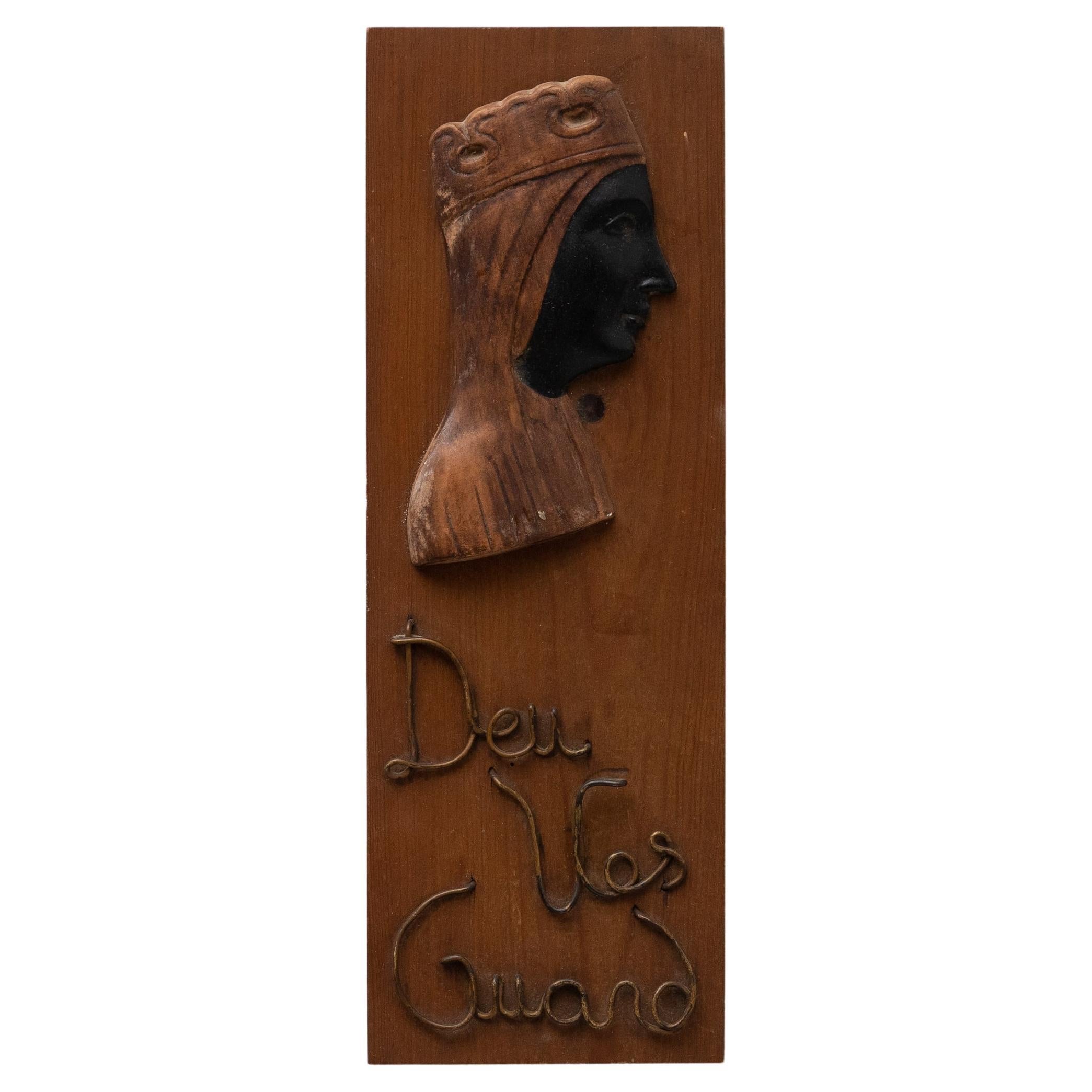 Traditional Wooden Artwork Wall Catalan Religious Virgin La Moreneta