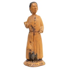 Traditional Wooden Pastoral Art Saint Joan Sculpture