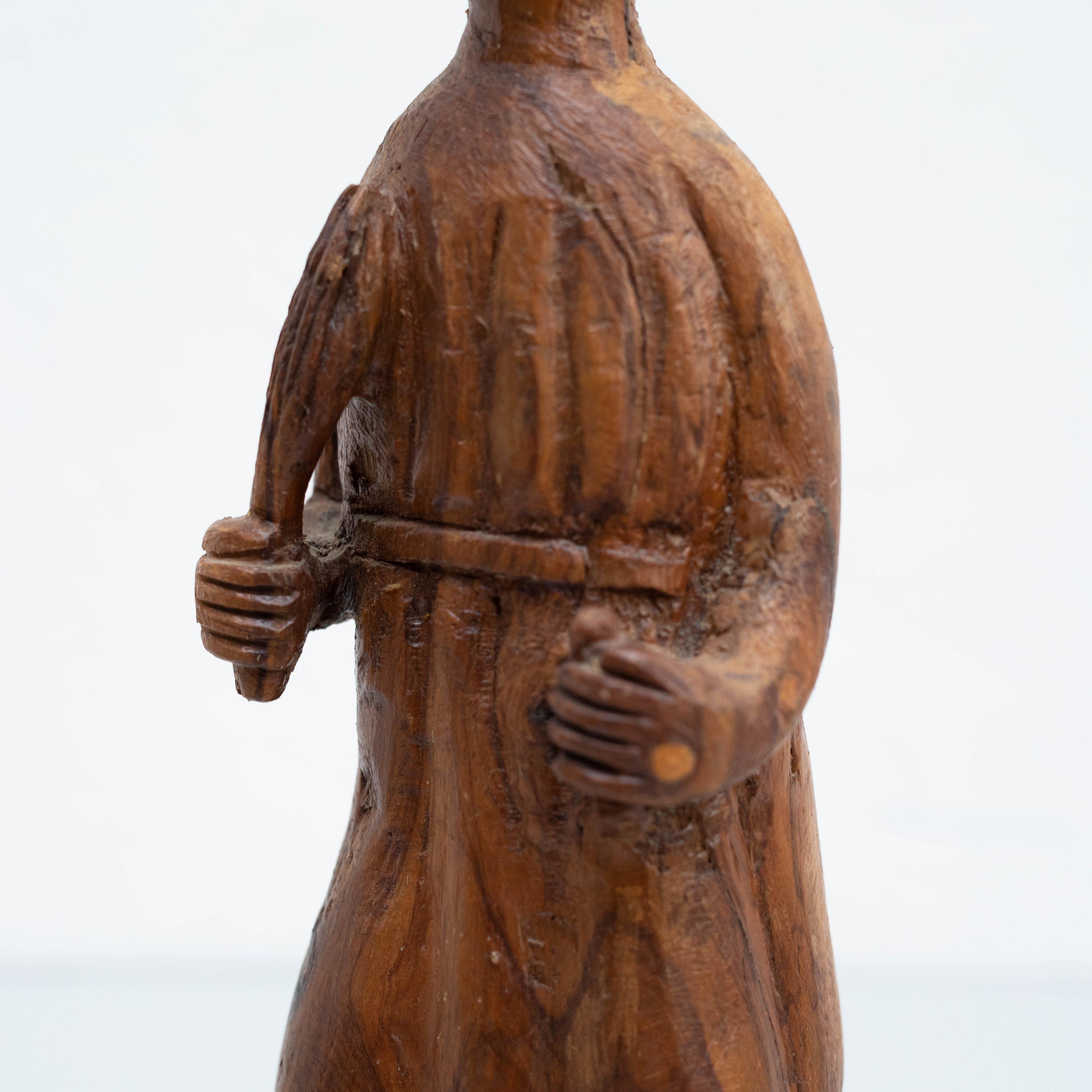 Traditional Wooden Pastoral Art Saint Sculpture 1