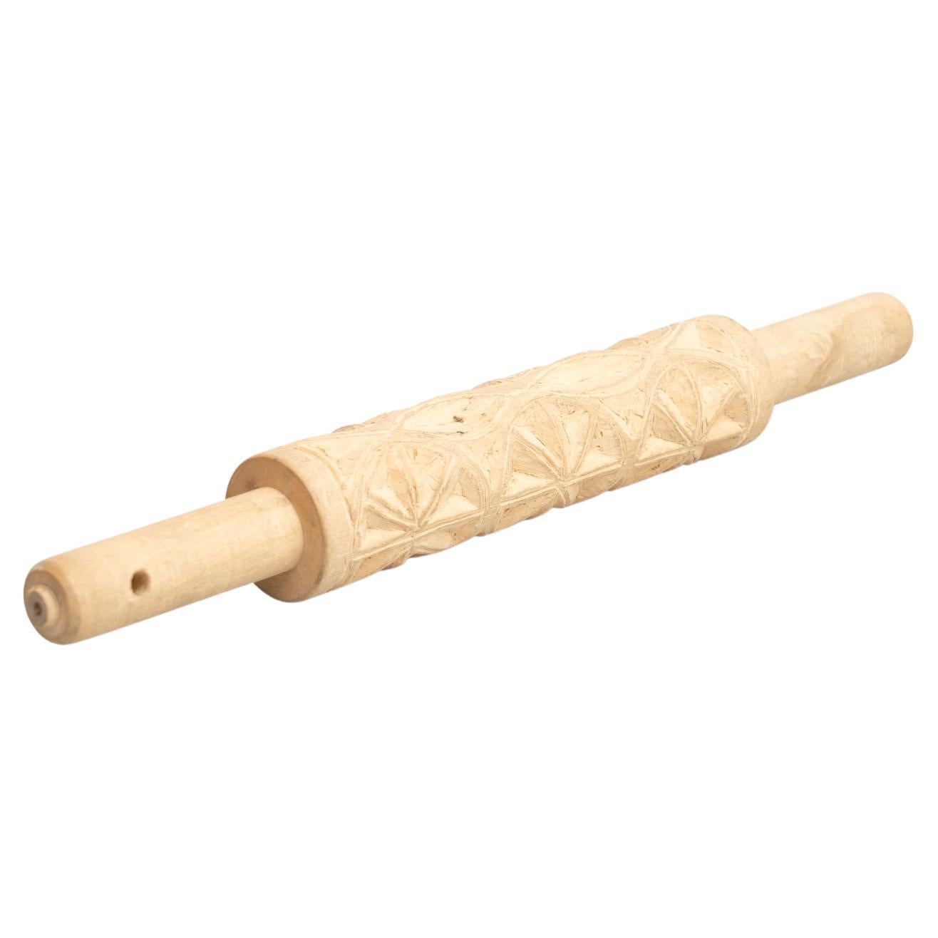 Traditional Wooden Pastoral Primitive Carved Cooking Roll