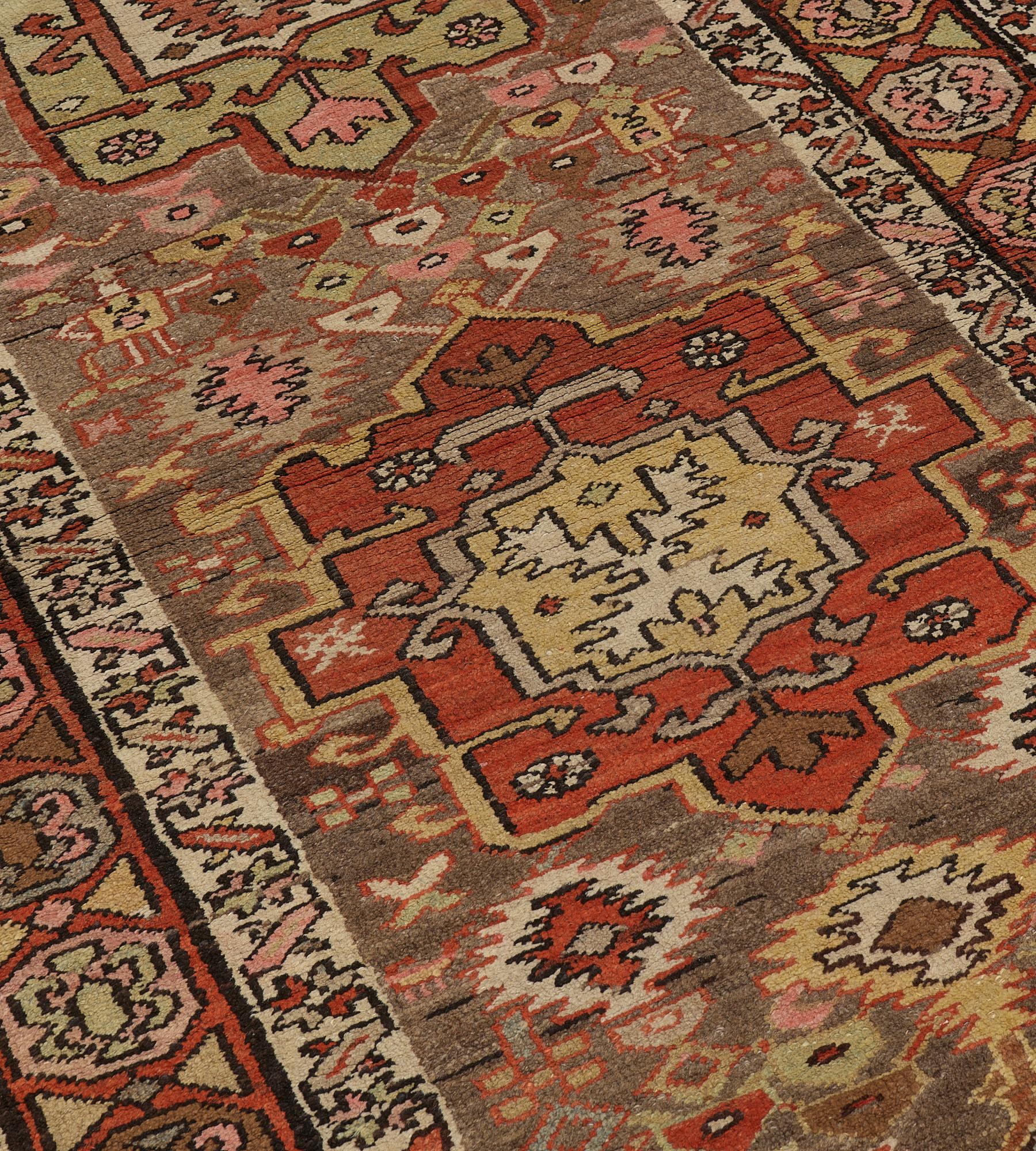 Traditional Wool Antique Hand-Knotted Persian Serab Runner In Good Condition For Sale In West Hollywood, CA