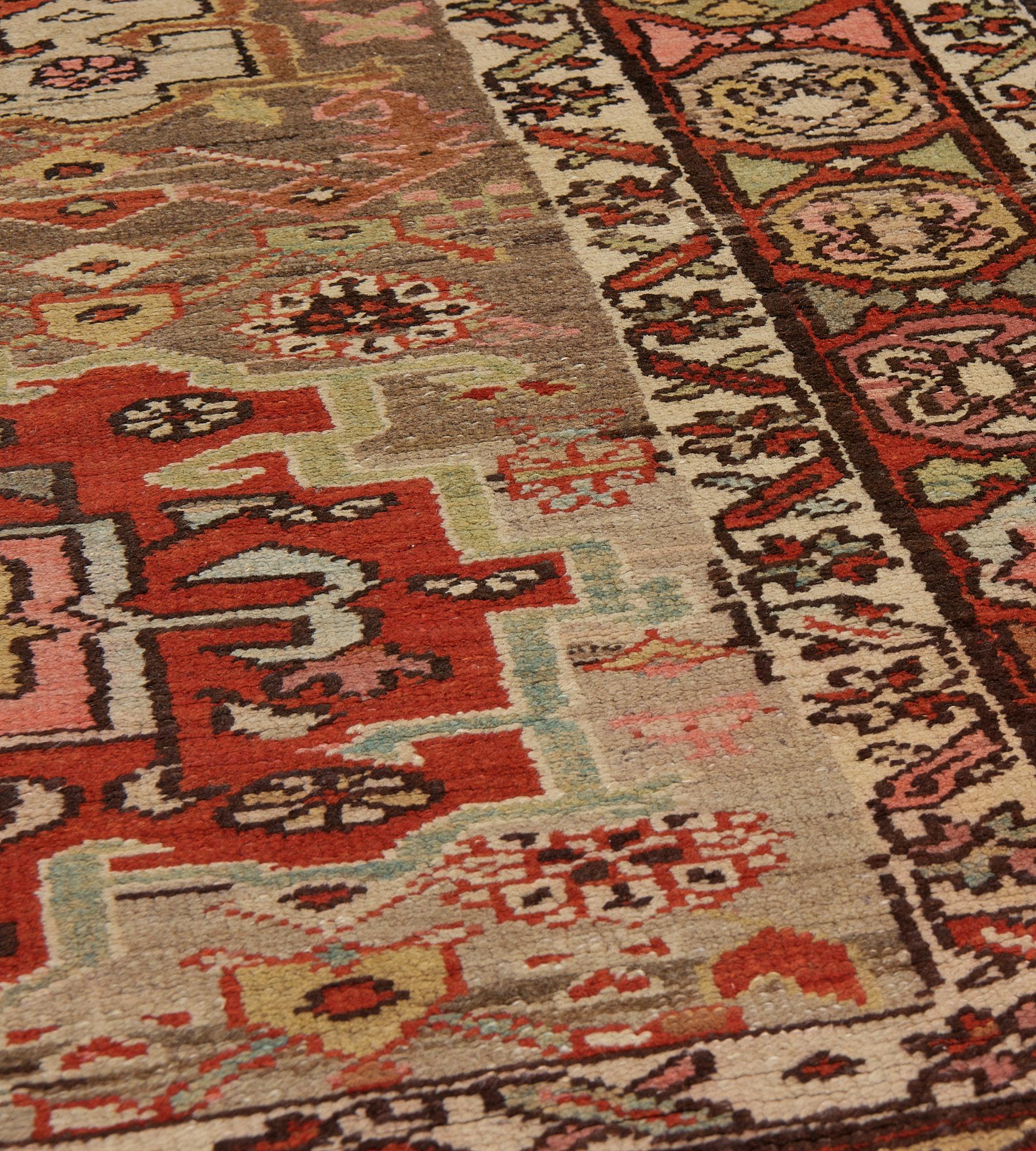 Traditional Wool Antique Hand-Knotted Persian Serab Runner For Sale 1