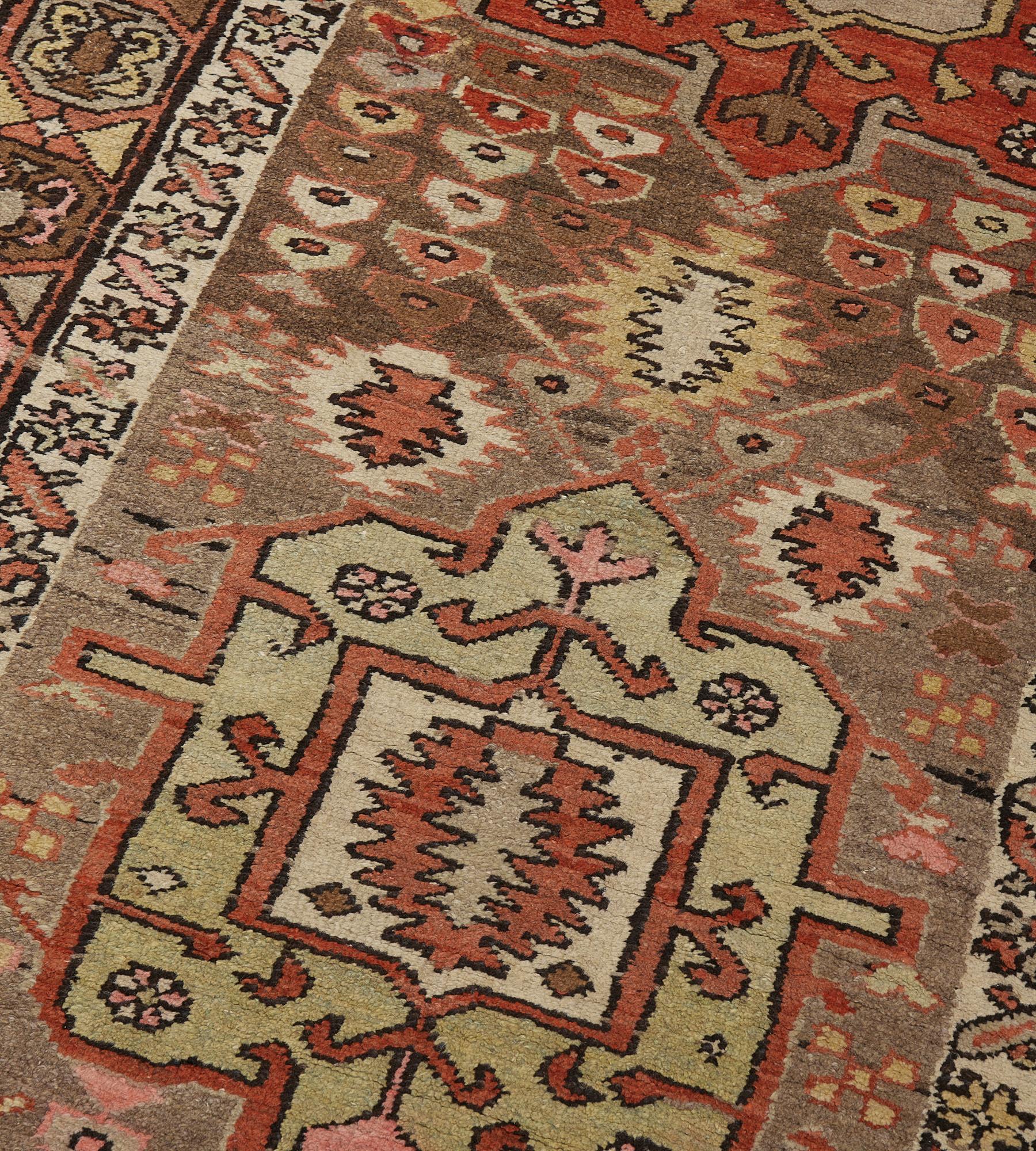 Traditional Wool Antique Hand-Knotted Persian Serab Runner For Sale 2