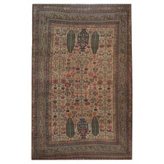 Traditional Wool Antique Rug, Tree of Life Tribal Carpet Area Rug