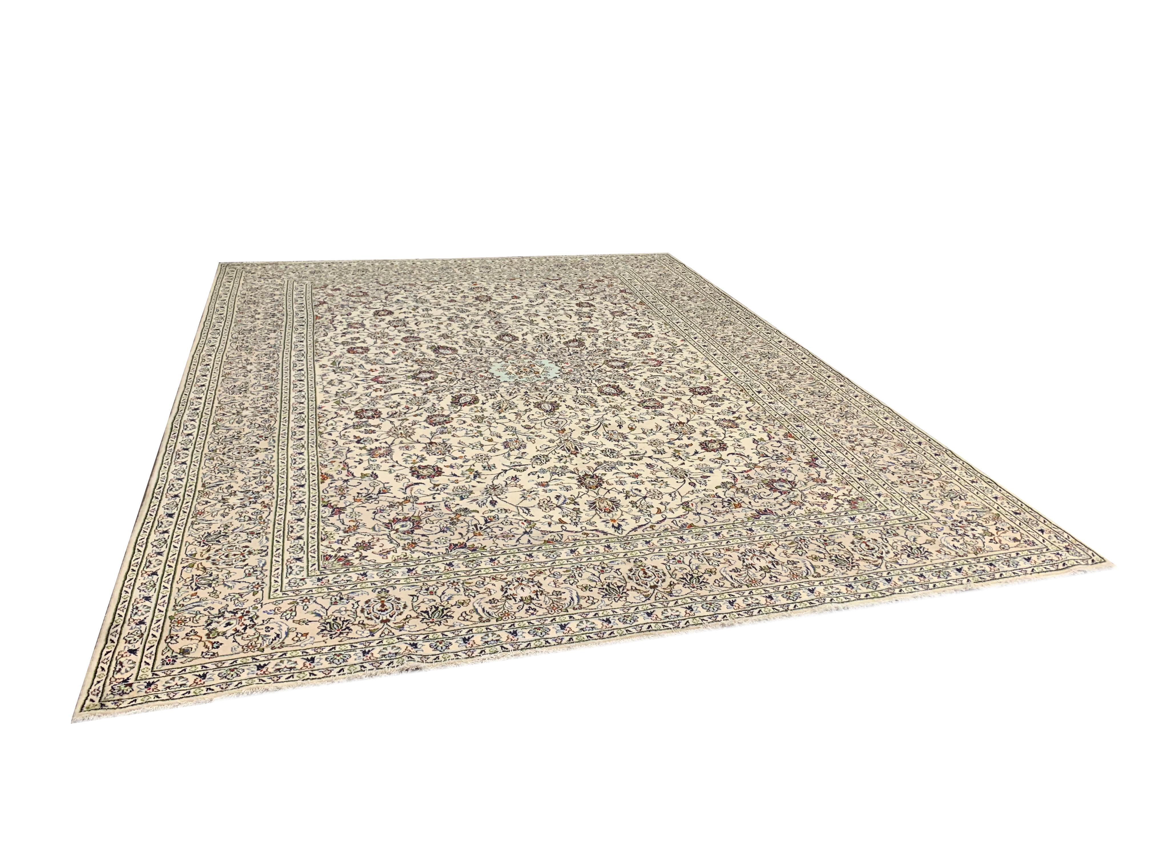 Tribal Traditional Wool Area Rug Handwoven Oriental Cream Brown Area Rug For Sale