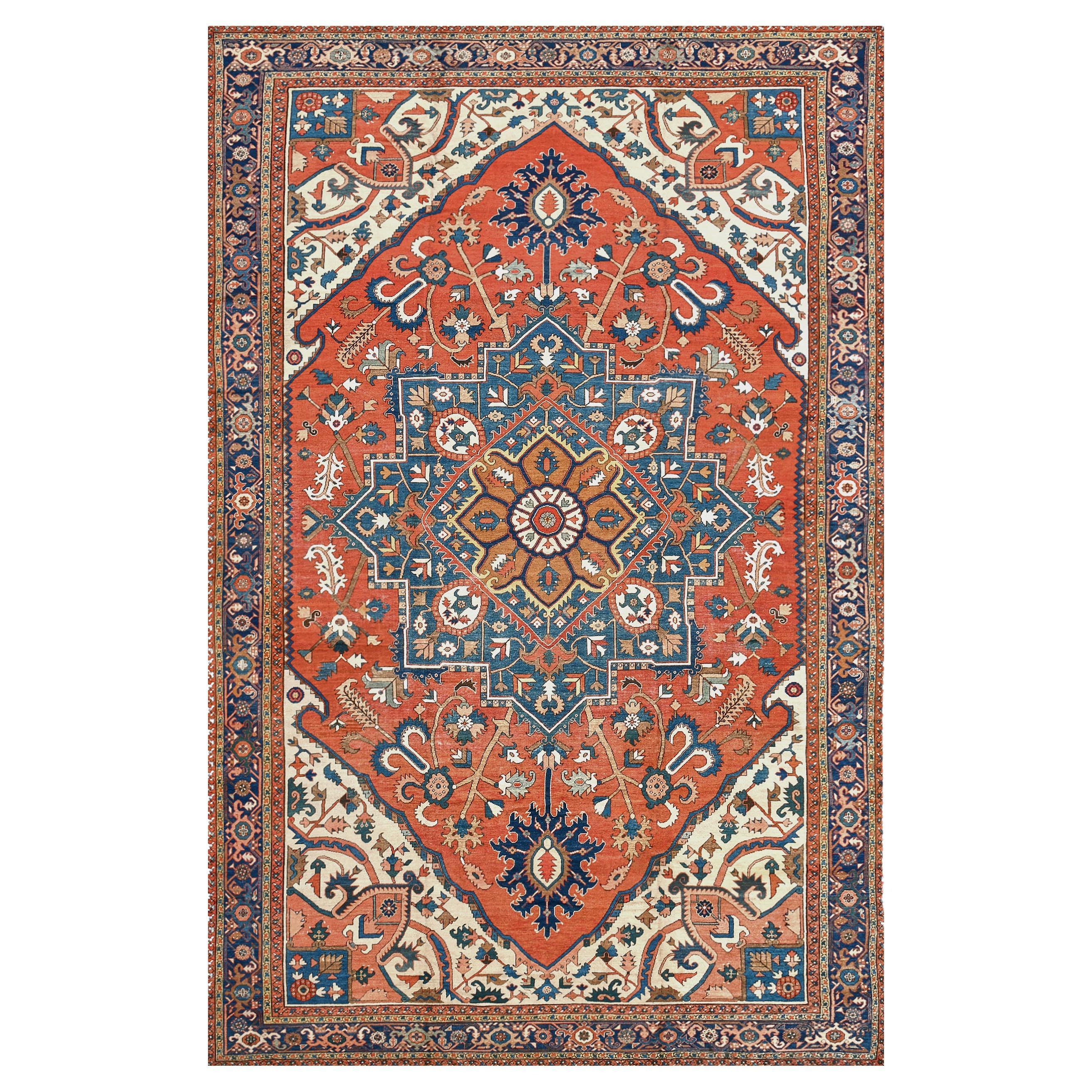 Traditional Wool Authentic Hand-Woven Persian Serapi Rug 10'1"x16'10" For Sale