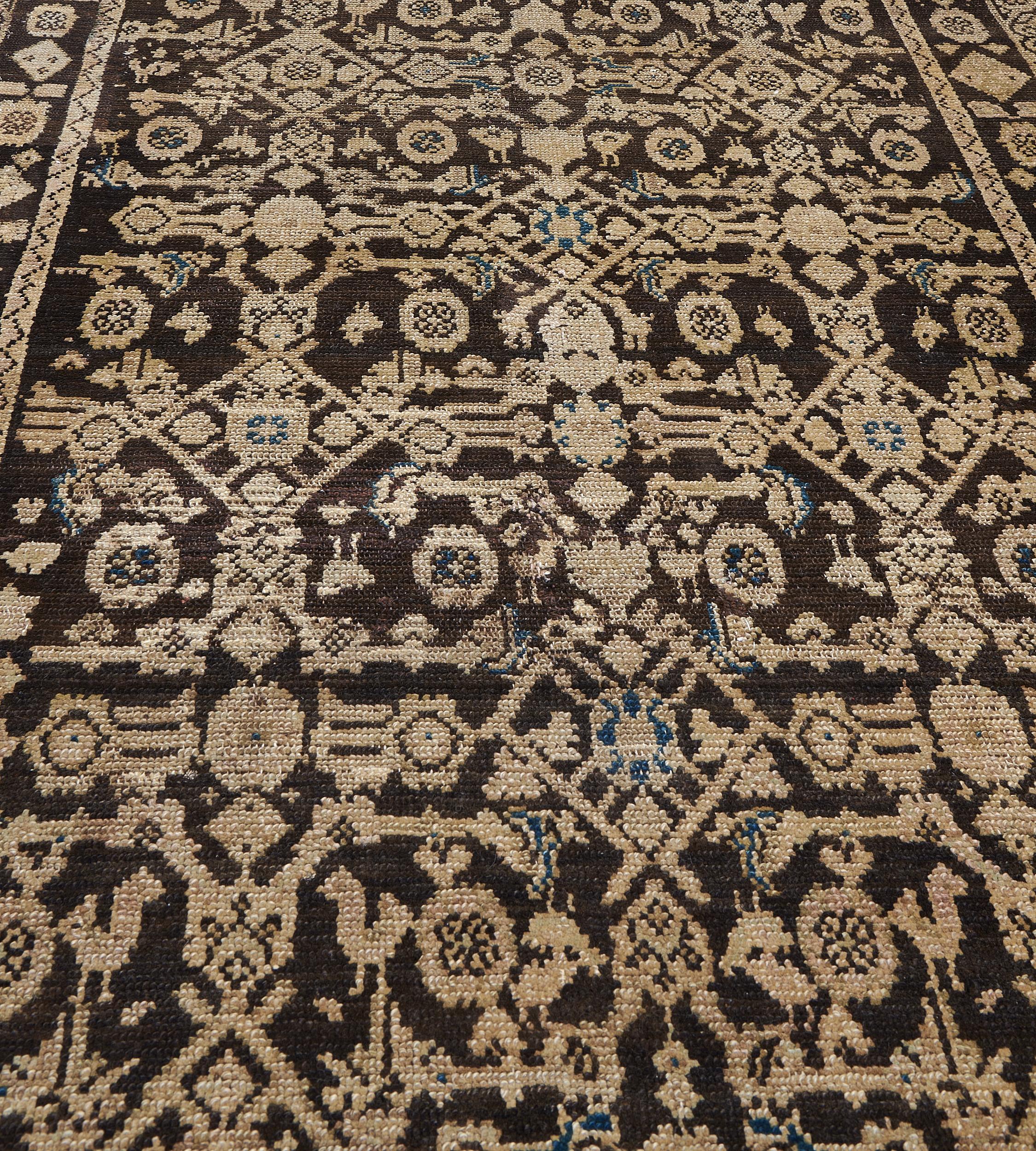 Hand-Woven Traditional Wool Handwoven Persian Malayer Runner For Sale