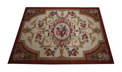 Traditional Wool Needlepoint Tapestry Rug, Floral Carpet Area Rug