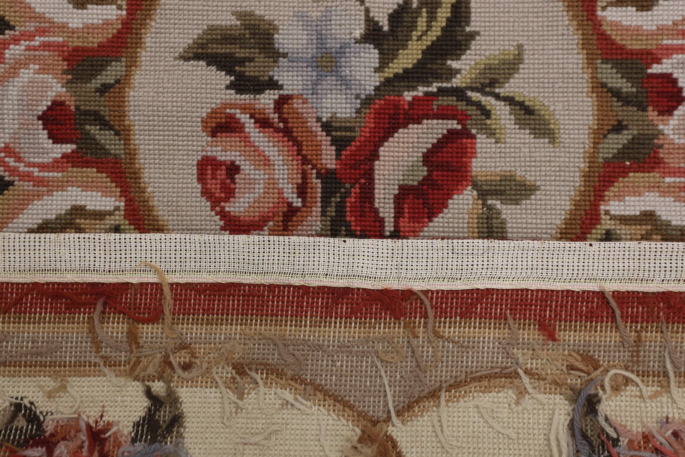 Needlework Traditional Wool Needlepoint Tapestry Rug, Floral Carpet Area Rug For Sale