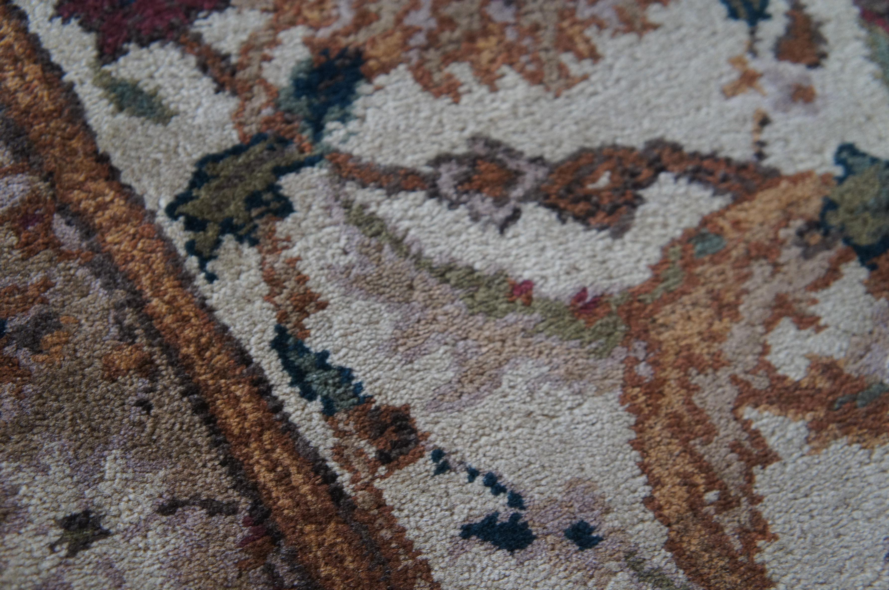 Traditional Wool Tan Area Rug Runner Carpet Floral All over Modern 5