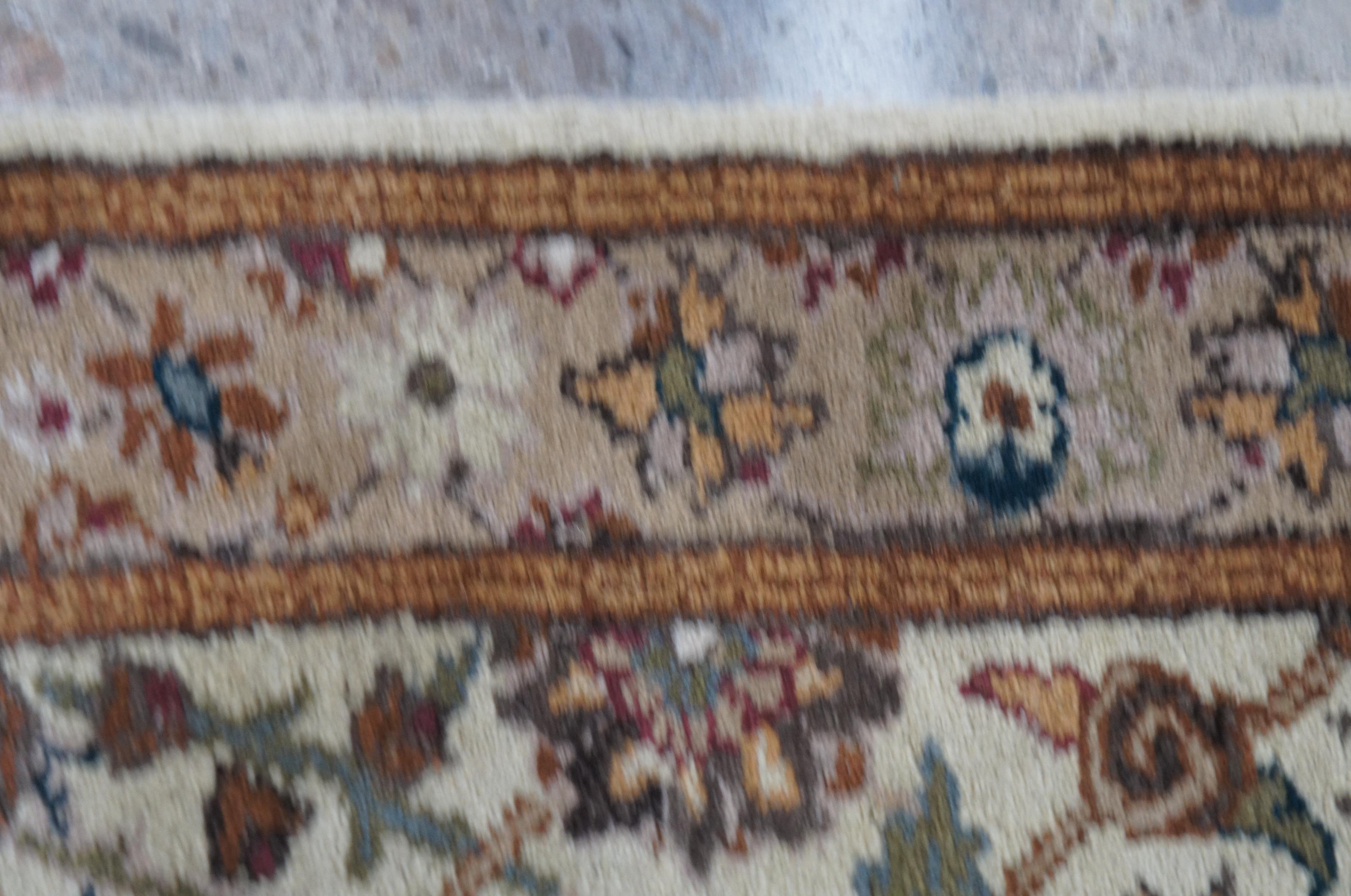 Traditional Wool Tan Area Rug Runner Carpet Floral All over Modern 2