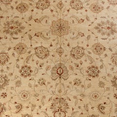 Traditional Ziegler Style Design Carpet, Red and Cream Wool Large Area Rug