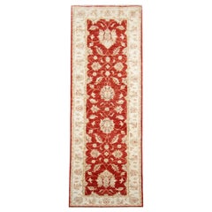 Tapis de couloir traditionnel rouge, tapis de couloir à fleurs, tapis en laine tissé à la main