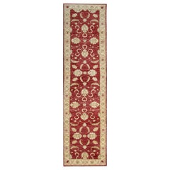 Tapis de couloir traditionnel rouge vin, tapis de couloir en laine bordeaux décoratif pour la maison