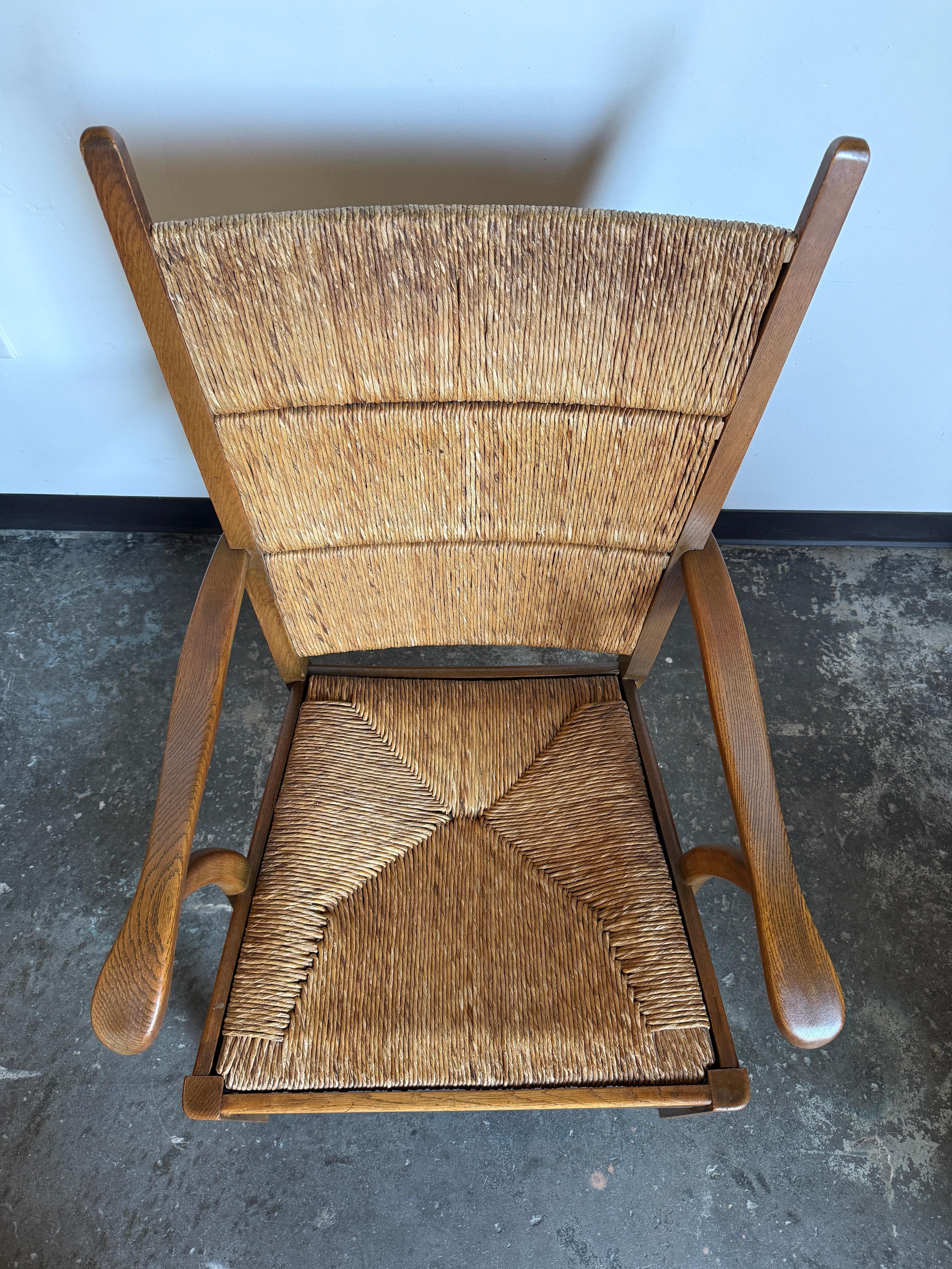 Dutch Traditionalist Rush, Wood Armchair For Sale