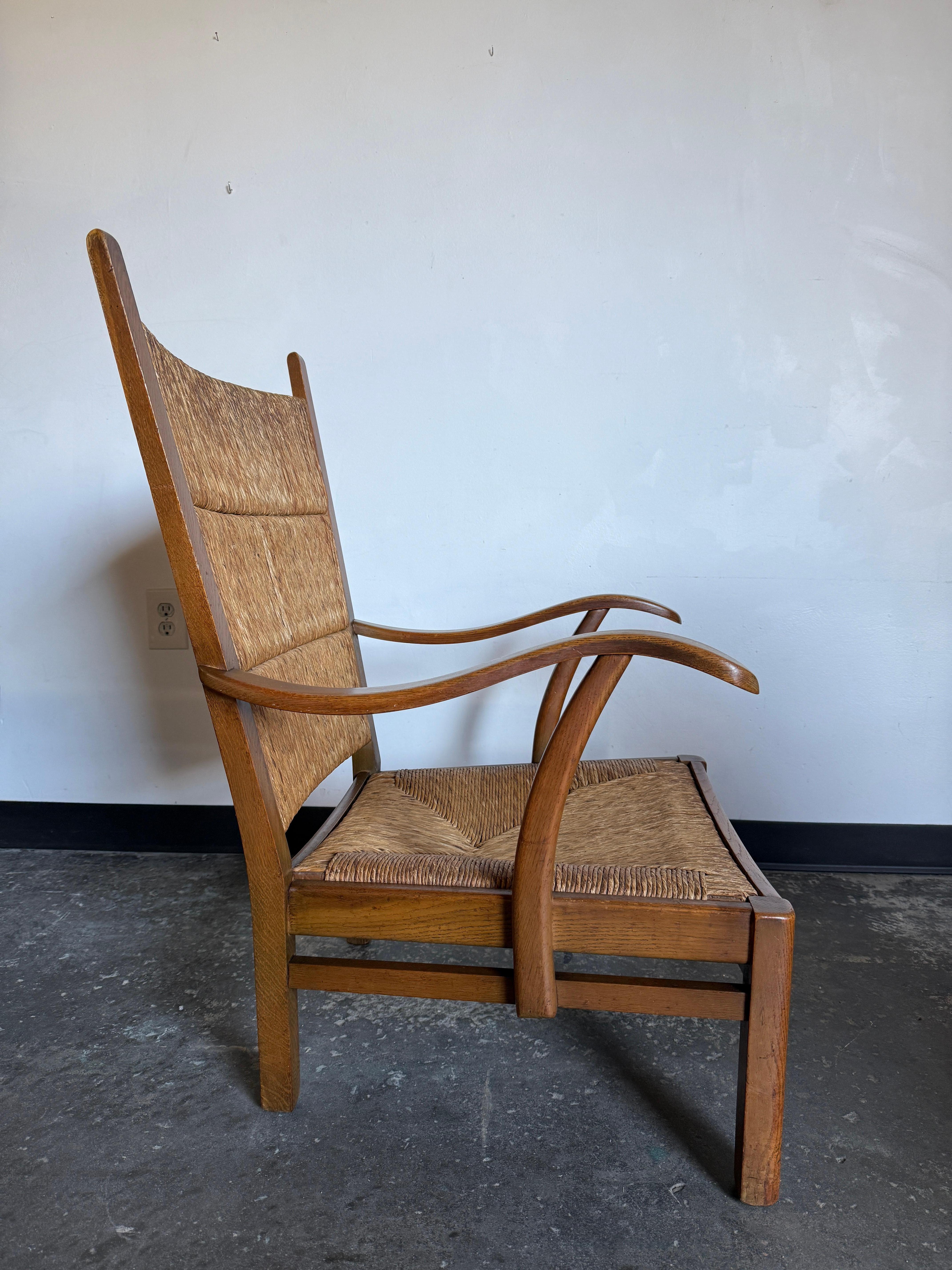 Traditionalist Rush, Wood Armchair In Good Condition For Sale In Nashville, TN