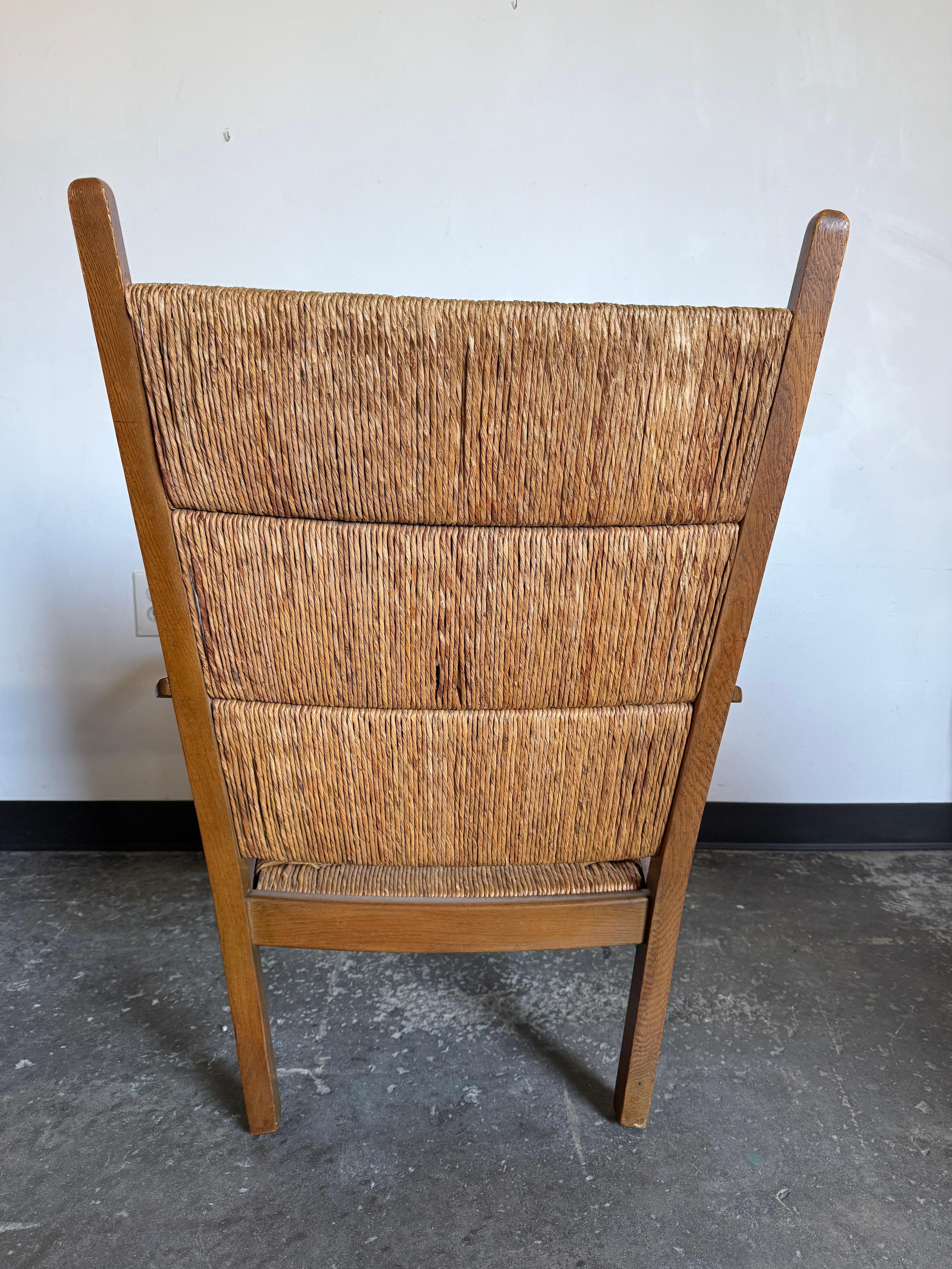 20th Century Traditionalist Rush, Wood Armchair For Sale