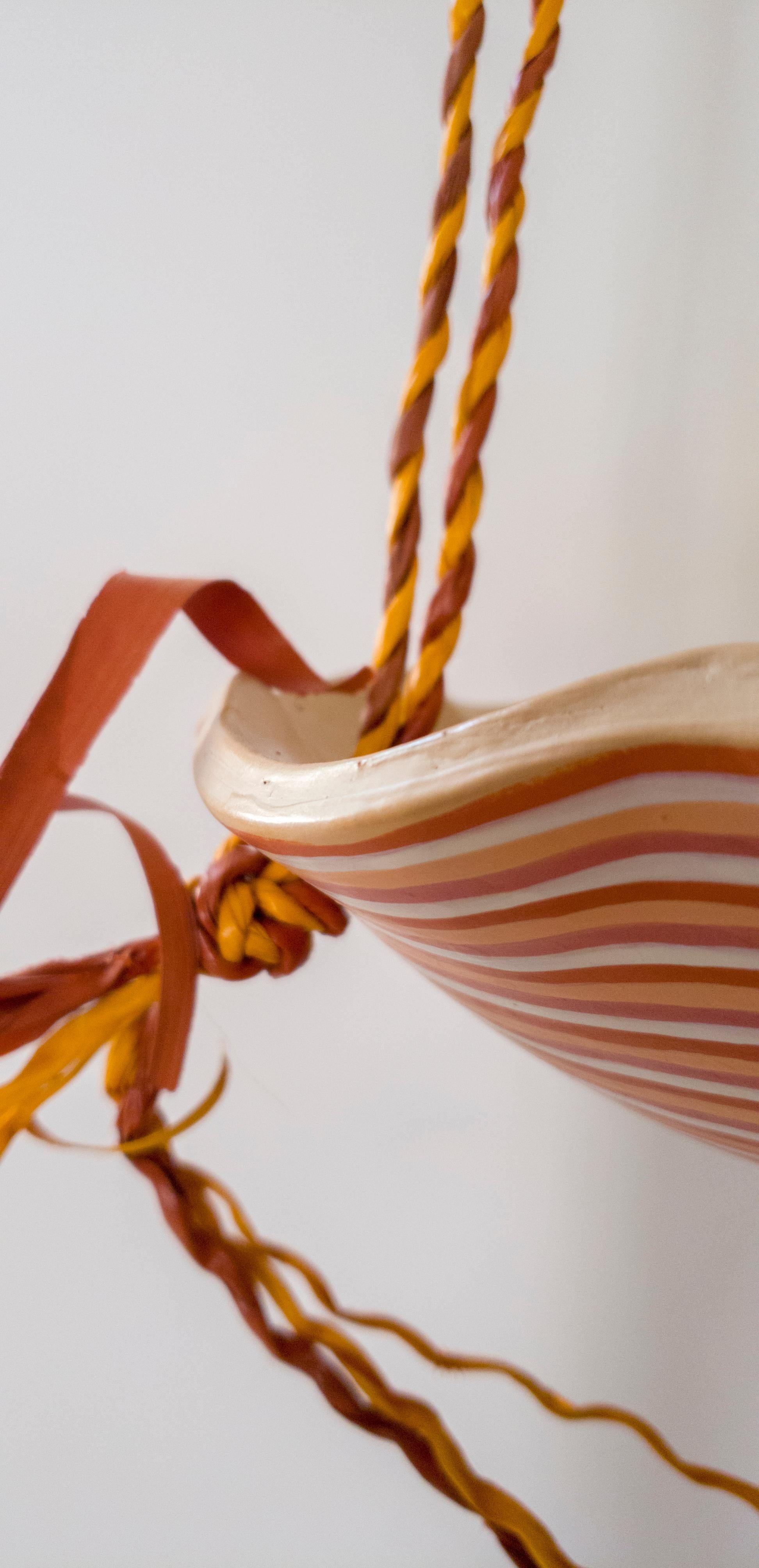 Brazilian Traditions Pottery and Straw Fruit Bowl