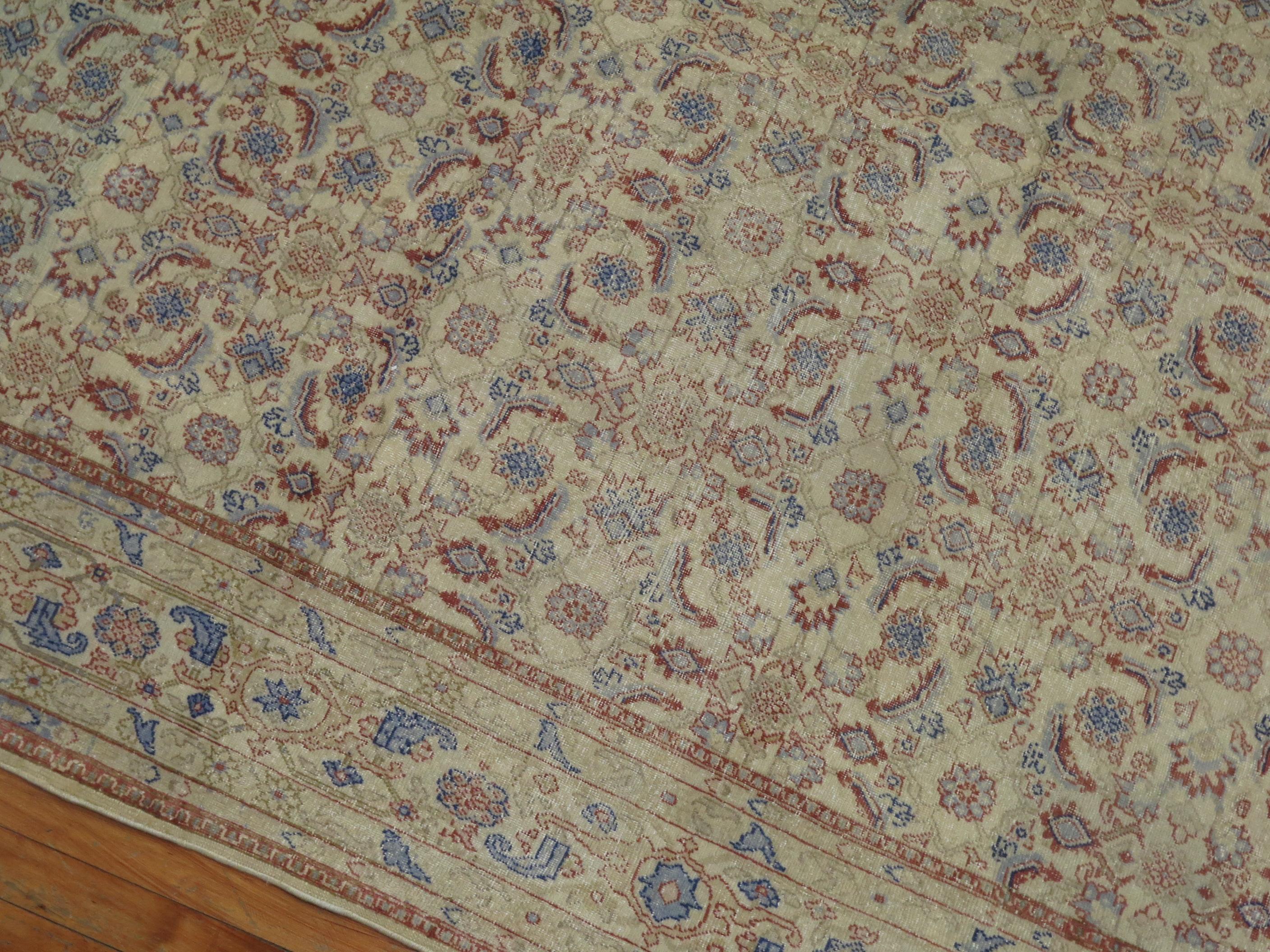 Traditioneller türkischer Teppich mit Herati-Motiv in Zimmergröße (Tabriz) im Angebot