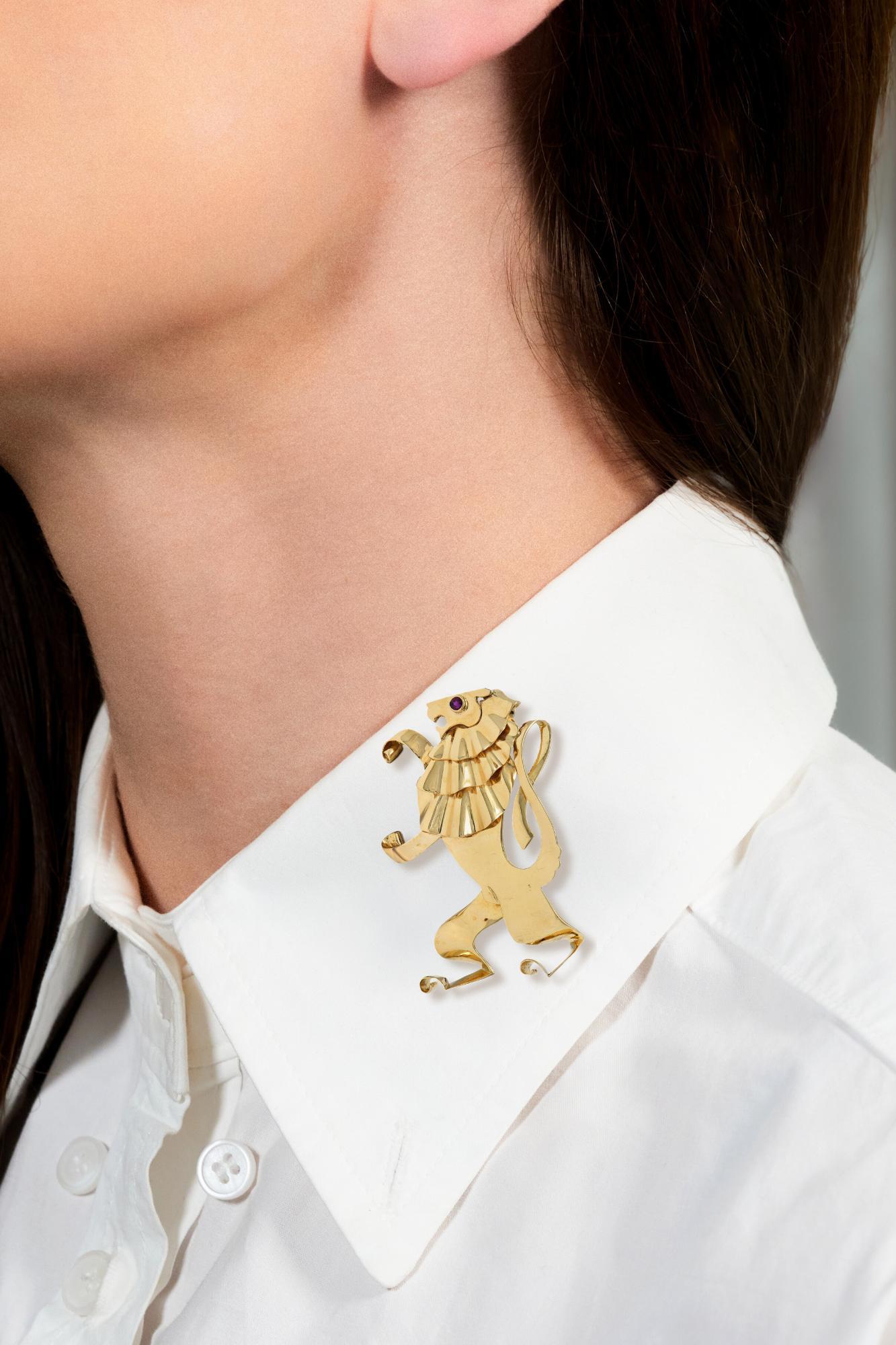 Traebert & Hoffman Mauboussin Retro Ruby 14k Gold… - image 2