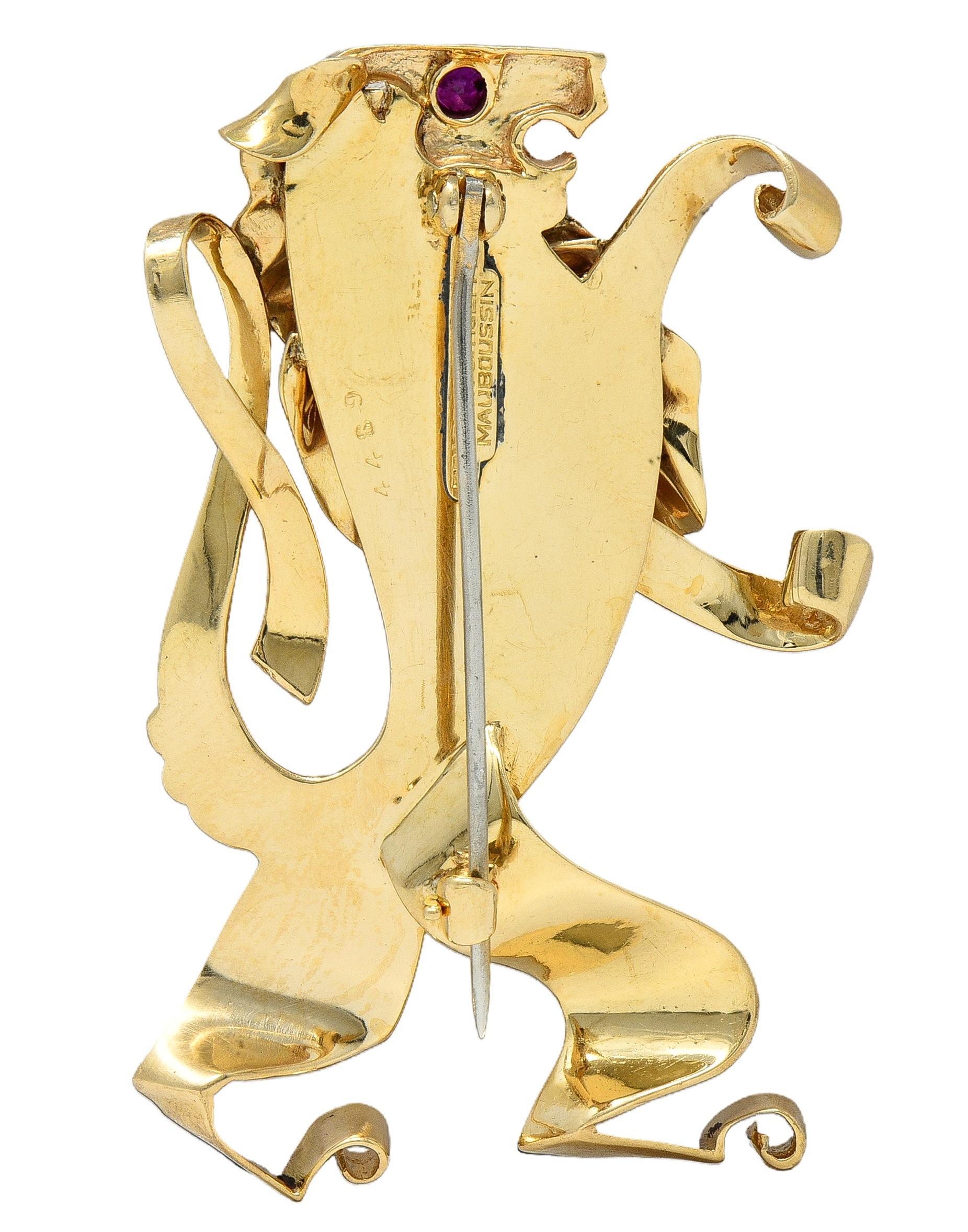 Traebert & Hoffman Mauboussin Retro Ruby 14k Gold… - image 4