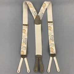 TRAFALGAR Clock Print Beige Silk Suspenders