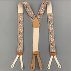TRAFALGAR Clown Print Gray Silk Suspenders
