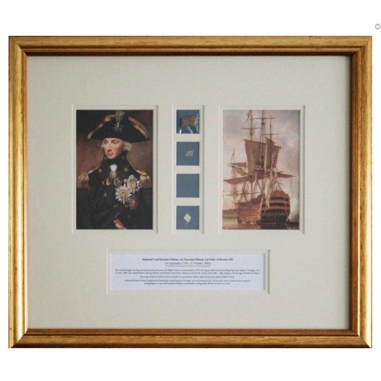 The Trafalgar collection is a unique limited edition collection of Lord Nelson & HMS Victory historical artefacts that has taken over 25 years to assemble.

This remarkable collection of memorabilia contains:
 
1. A small piece of original wood