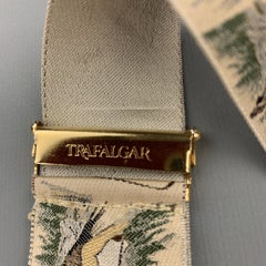 TRAFALGAR GOLF Print Beige Silk Suspenders
