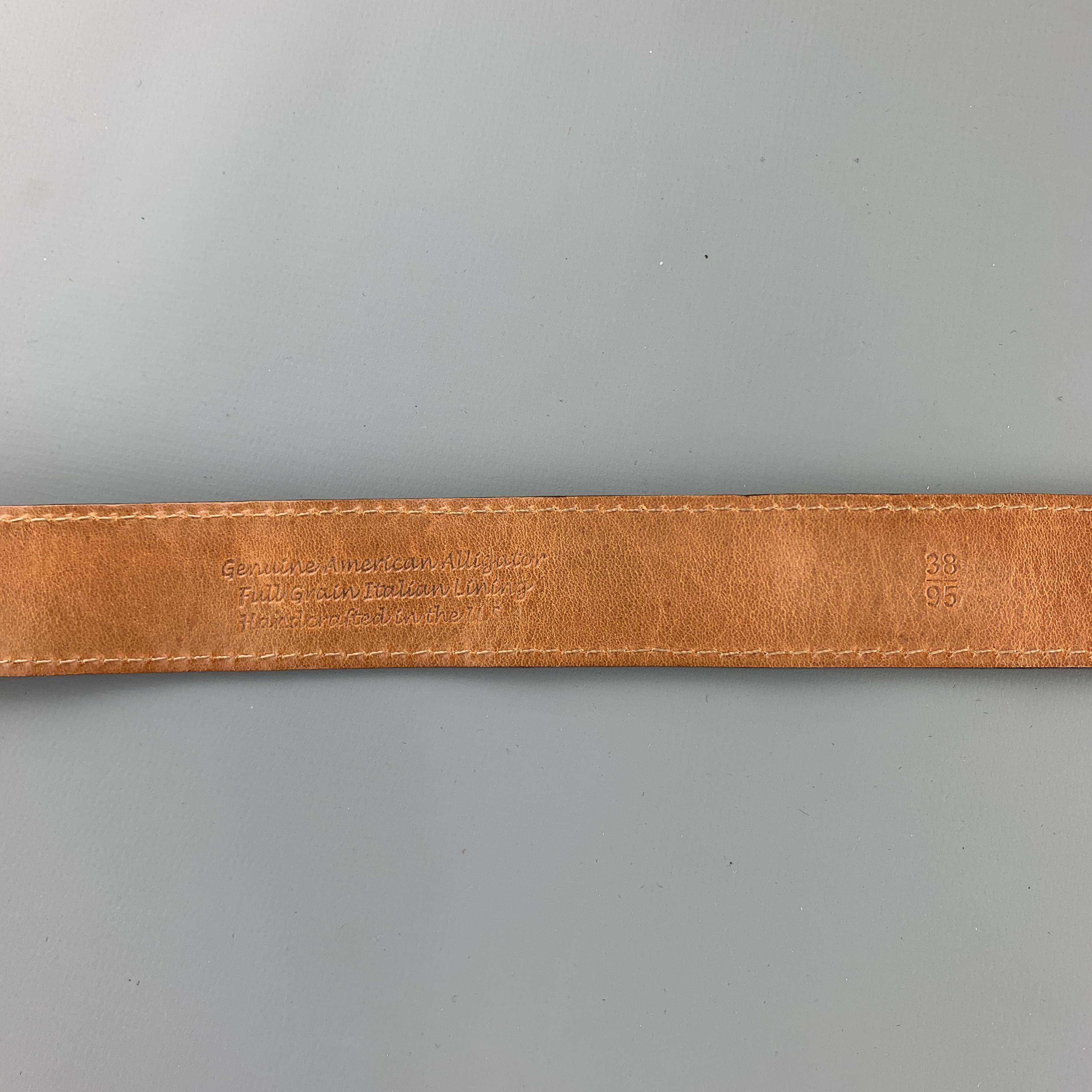 TRAFALGAR Size 38 Brown Leather Alligator Belt In Excellent Condition In San Francisco, CA