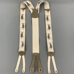 TRAFALGAR Smoking Print Beige Silk Suspenders