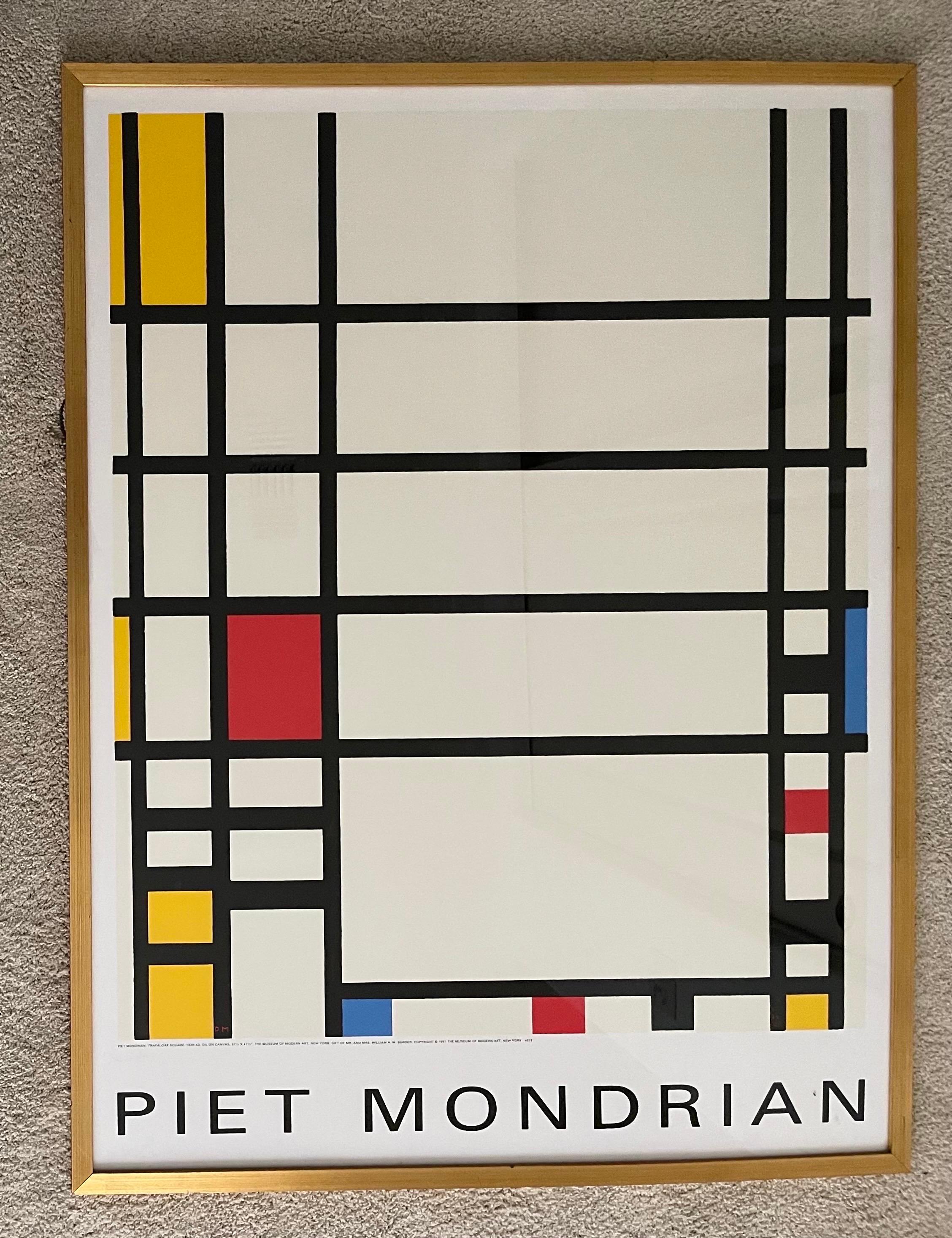 Américain Reproduction de la lithographie carrée contemporaine de Trafalgar par Piet Mondrian en vente
