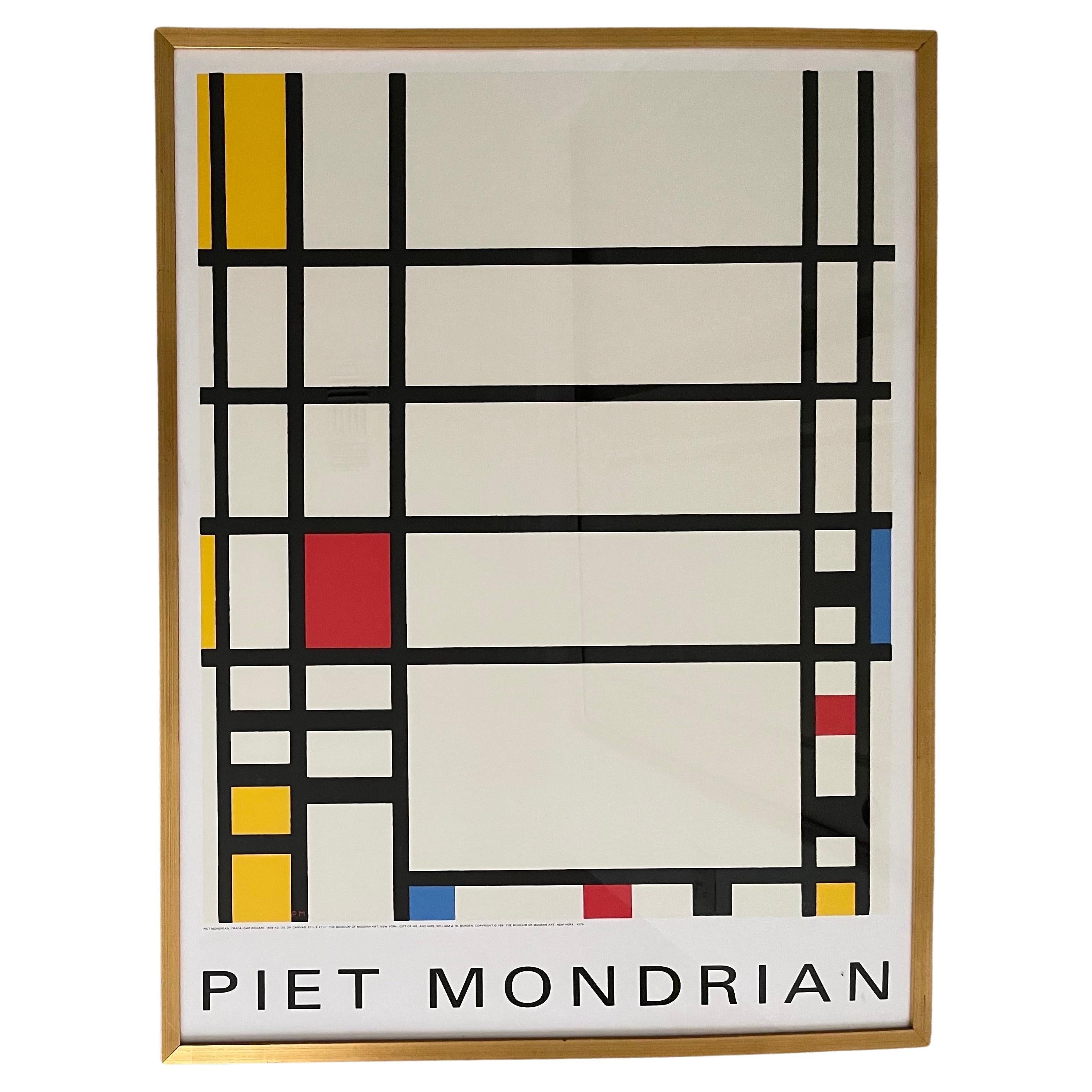 Quadratische zeitgenössische Lithographie von Piet Mondrian, Trafalgar