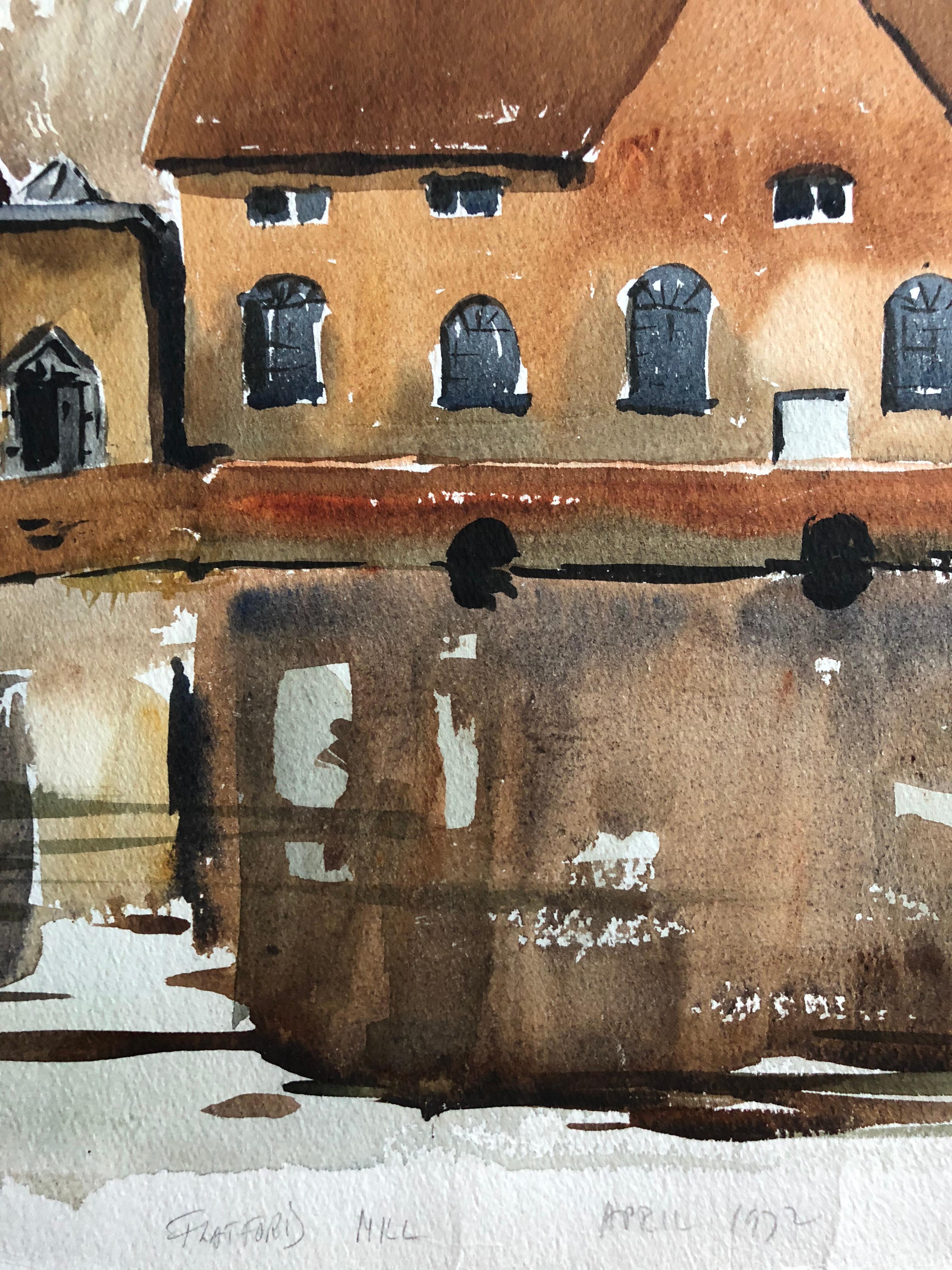 Trafford Mühle
von Ronald Birch, britisch, um 1970
aquarell auf Kunstdruckpapier, ungerahmt
maße des gesamten Papiers: 15 x 22 Zoll
betitelt und datiert 