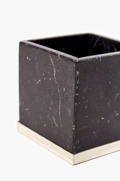 TRAFUL Pen Cup, Black Onyx & Alpaca Silver