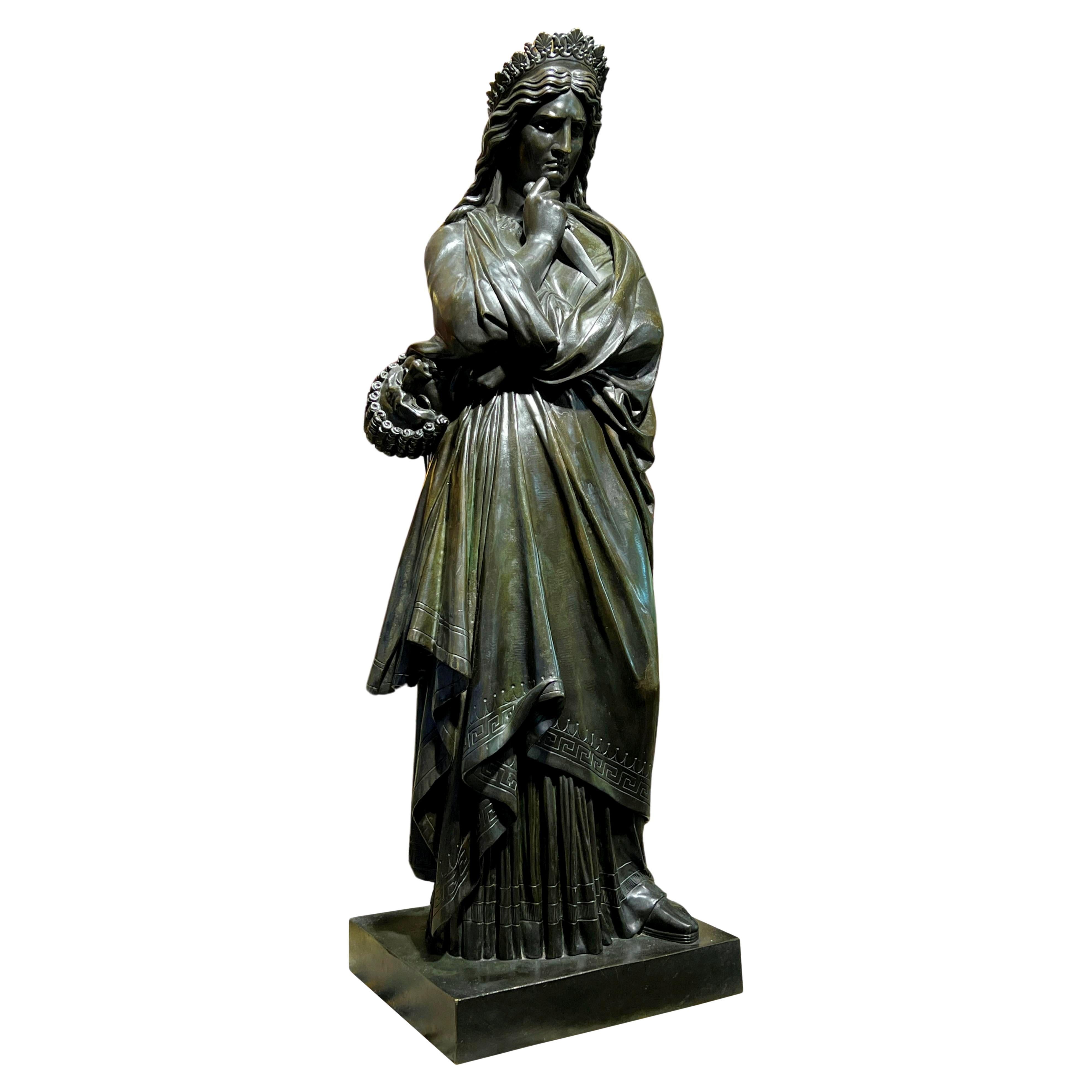 Figure en bronze de la tragédie d'après Francisque Joseph Duret