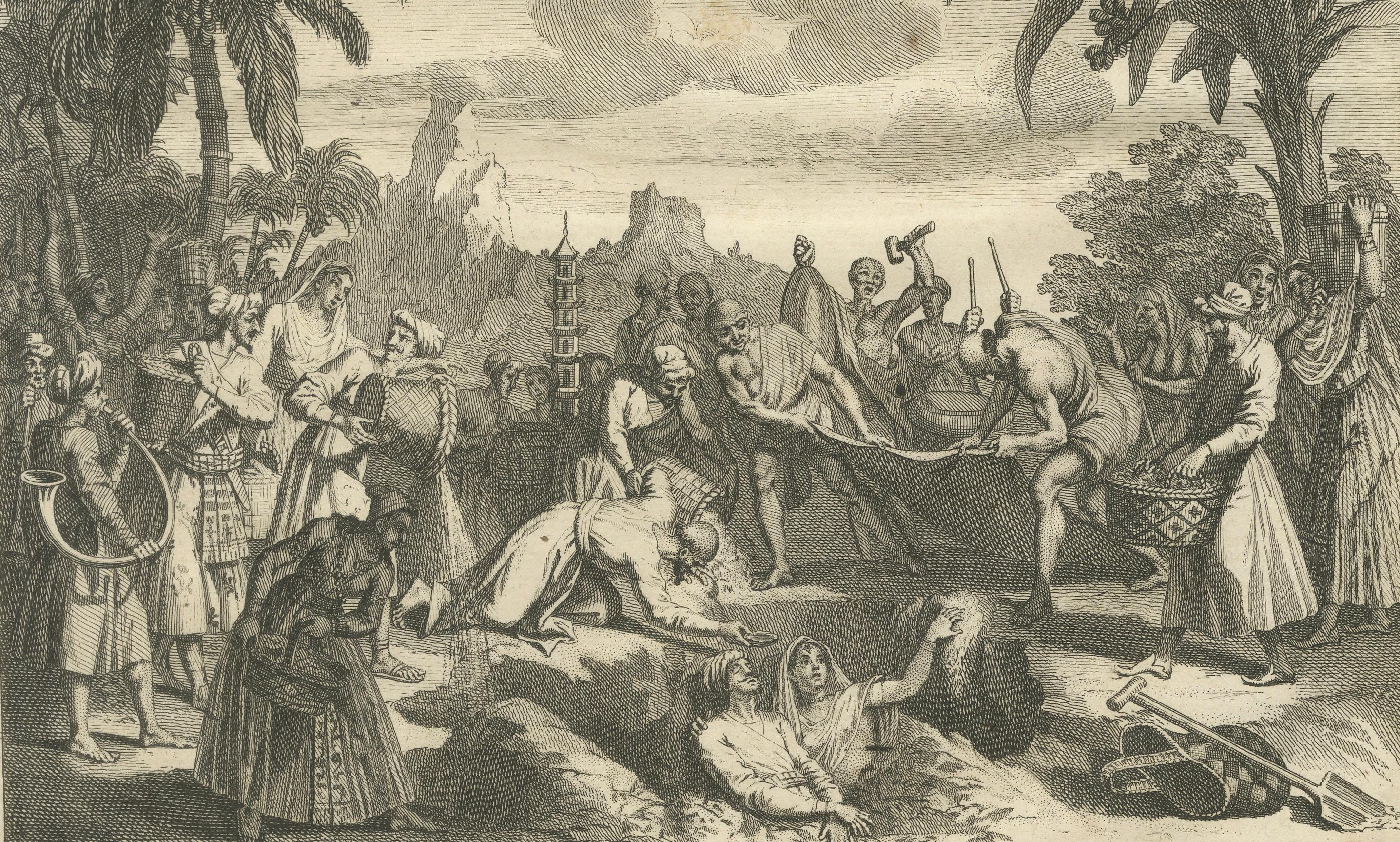 Ritos Trágicos de la Viudedad: Sati y costumbres funerarias en la India, 1727 Papel en venta