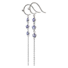 Trail Lee Tanzanite Three-Stone Duster Earrings 18 Karat